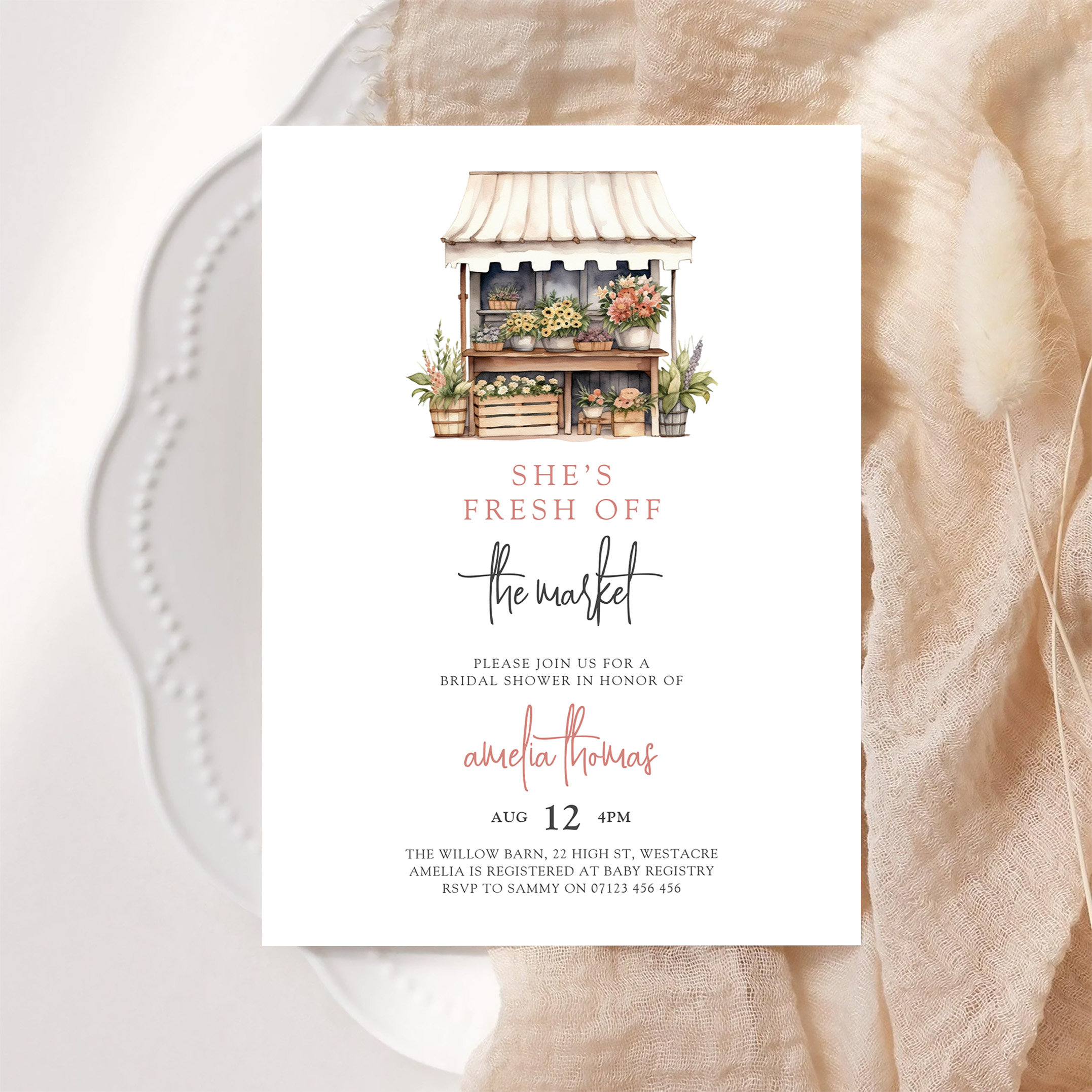 Shes Off The Market Farmers Market Bridal Shower Invitation - Image 6
