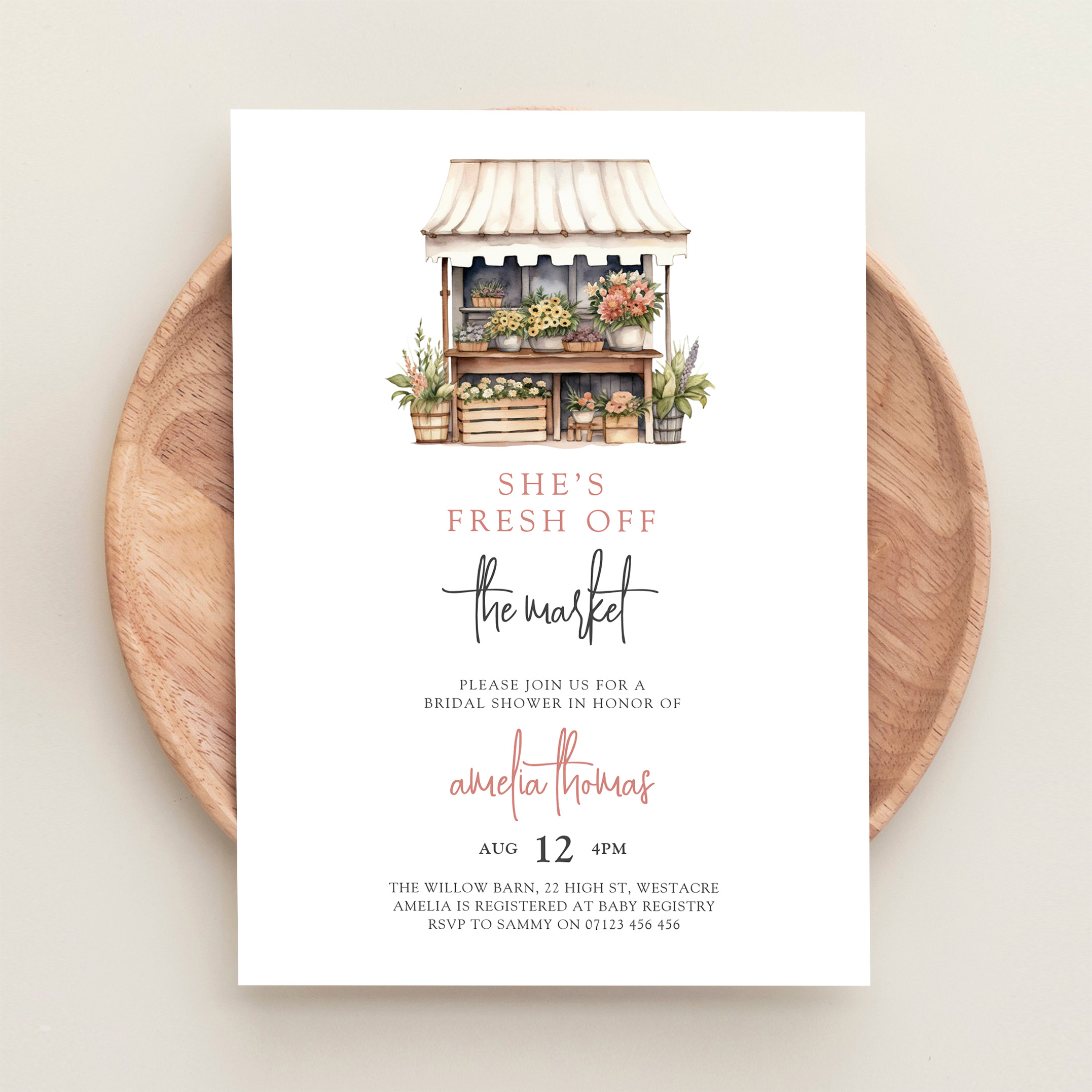 Shes Off The Market Farmers Market Bridal Shower Invitation - Image 7
