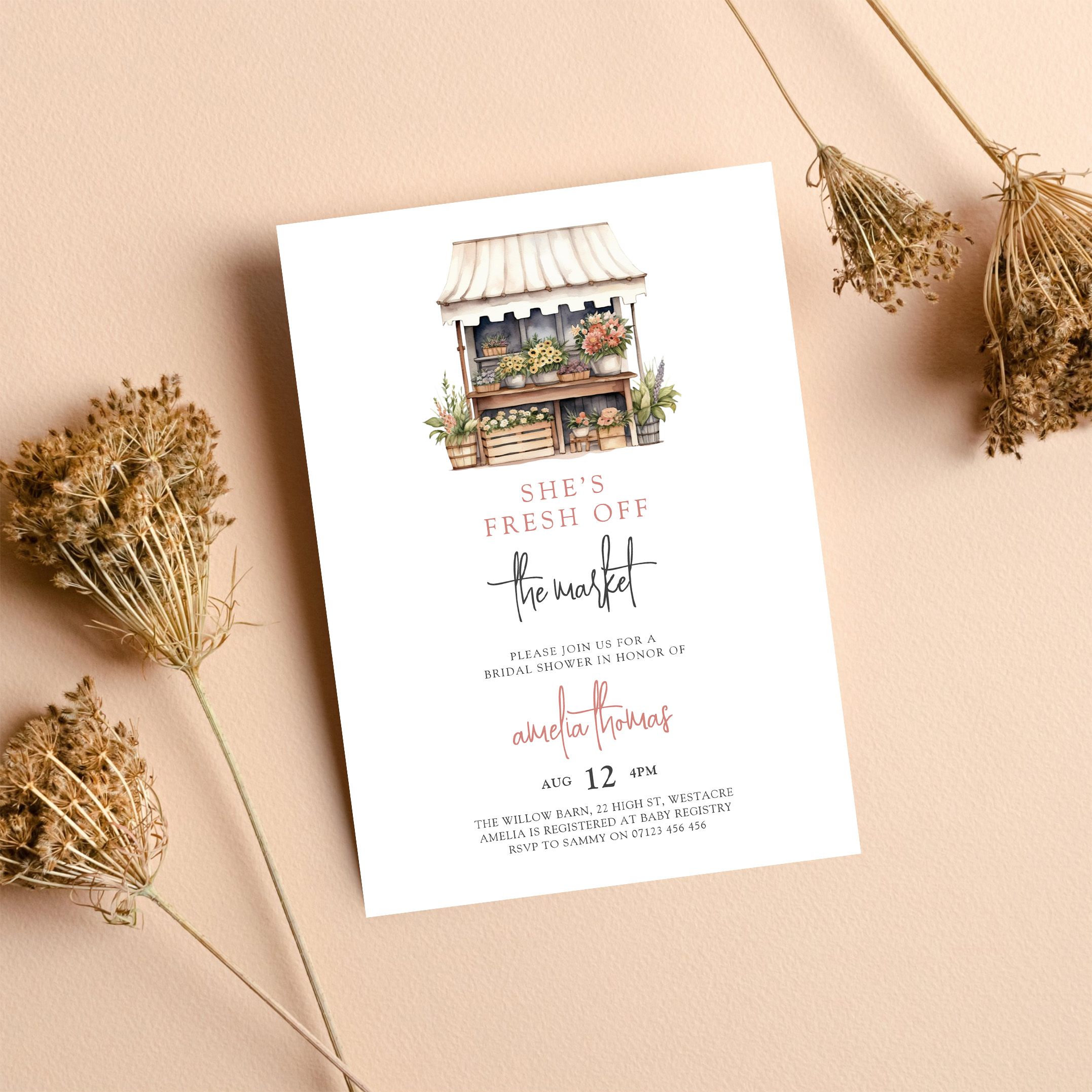 Shes Off The Market Farmers Market Bridal Shower Invitation - Image 8