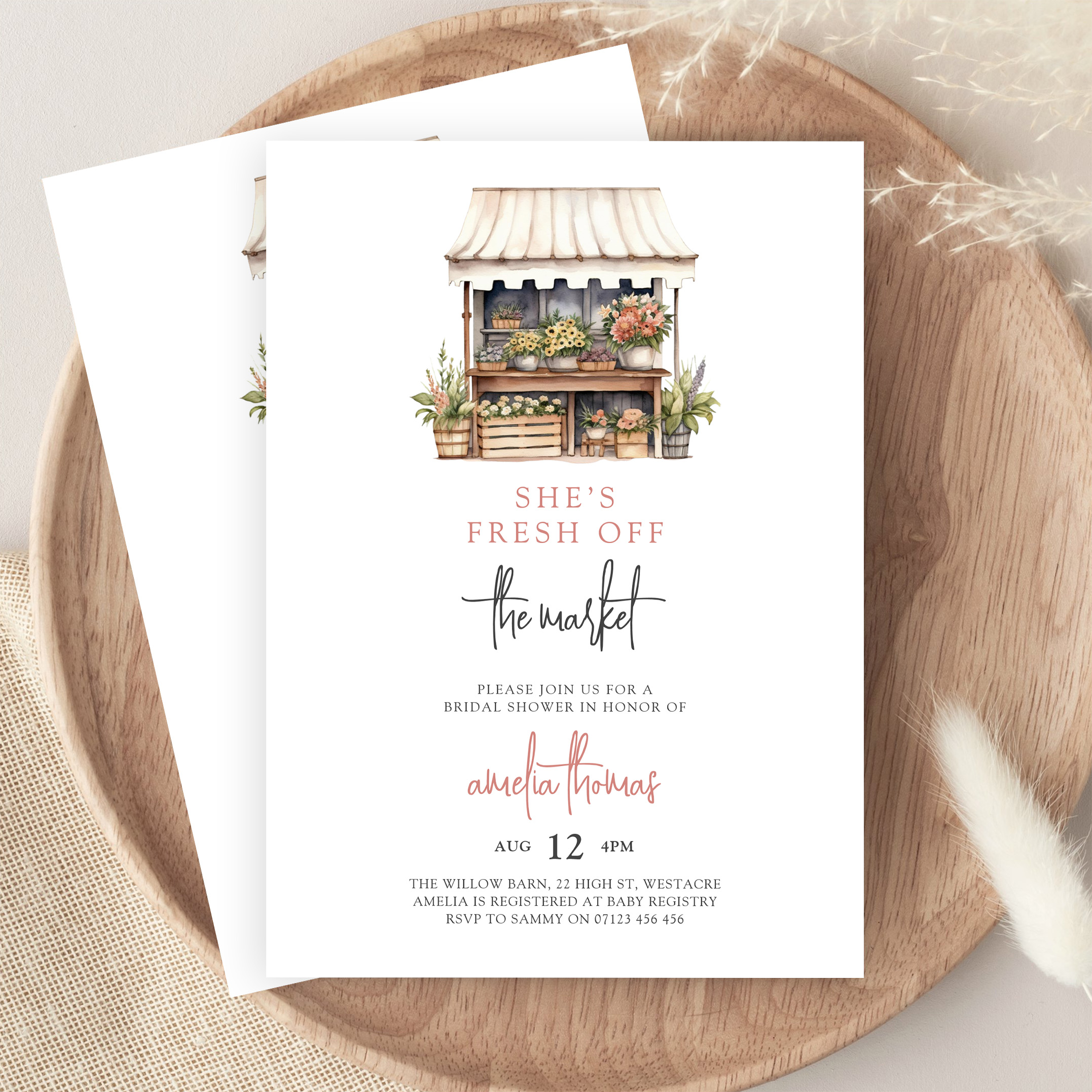 Shes Off The Market Farmers Market Bridal Shower Invitation - Image 9