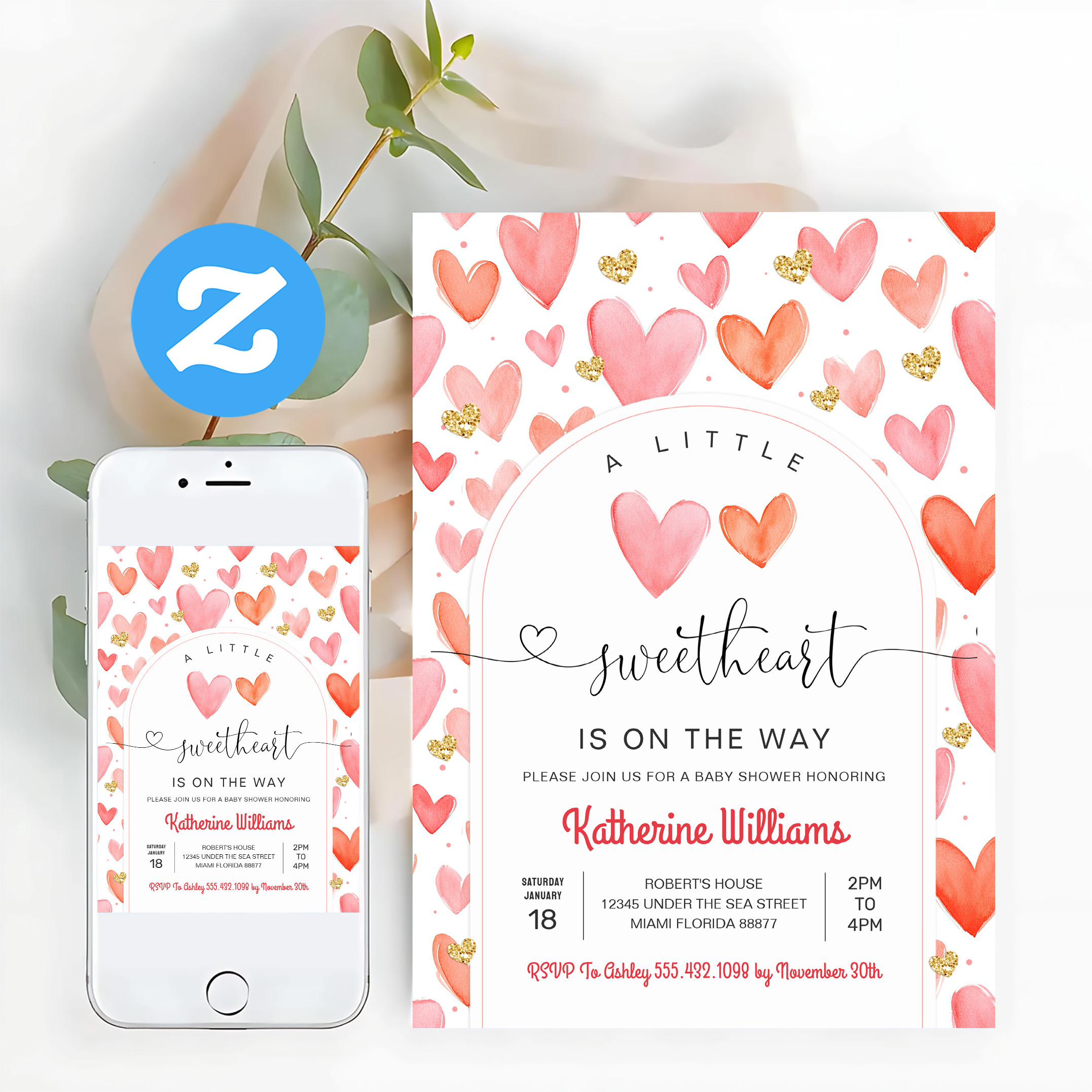 Valentine Day Baby Shower Invitation - Image 12