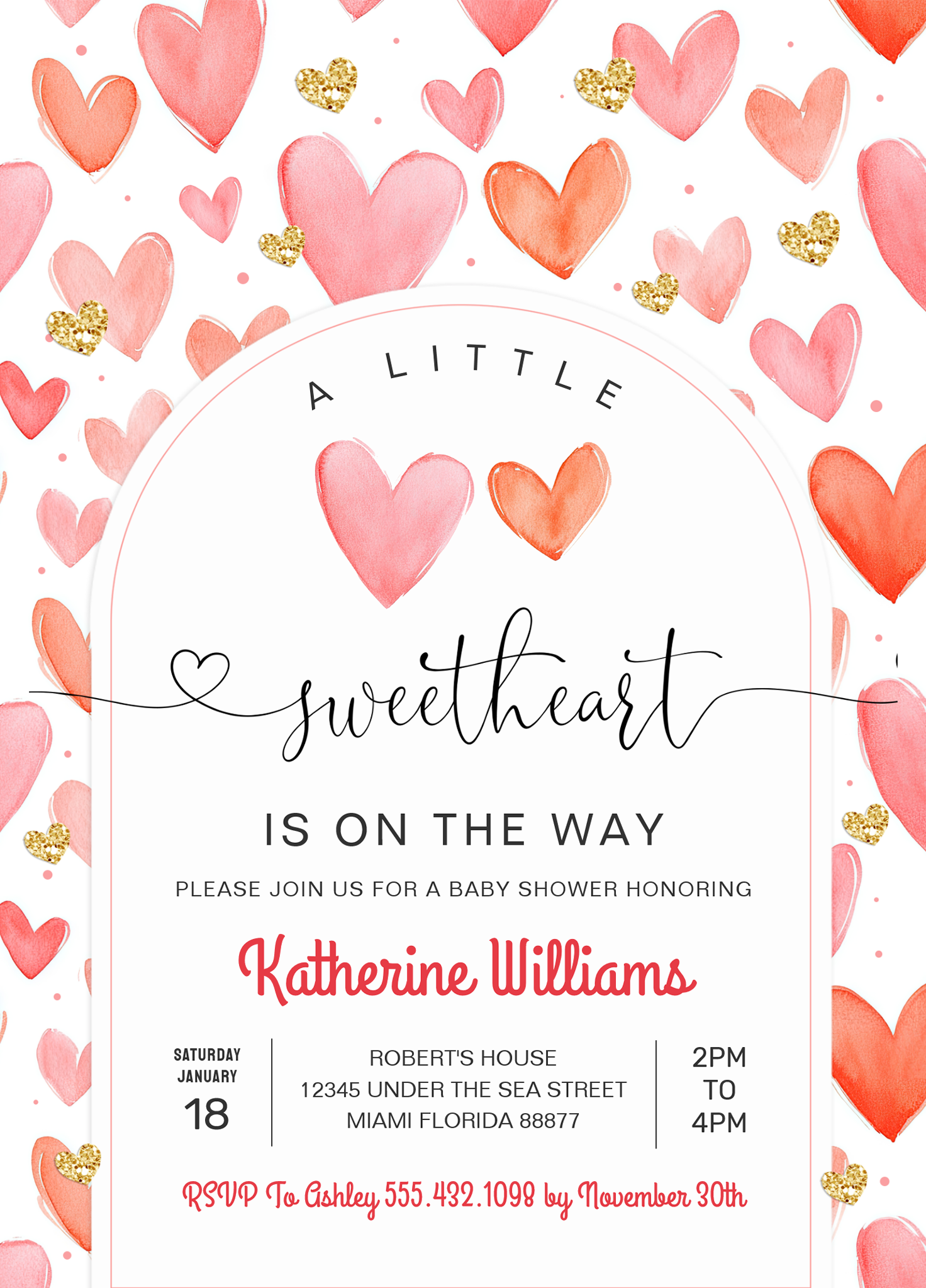 Valentine Day Baby Shower Invitation