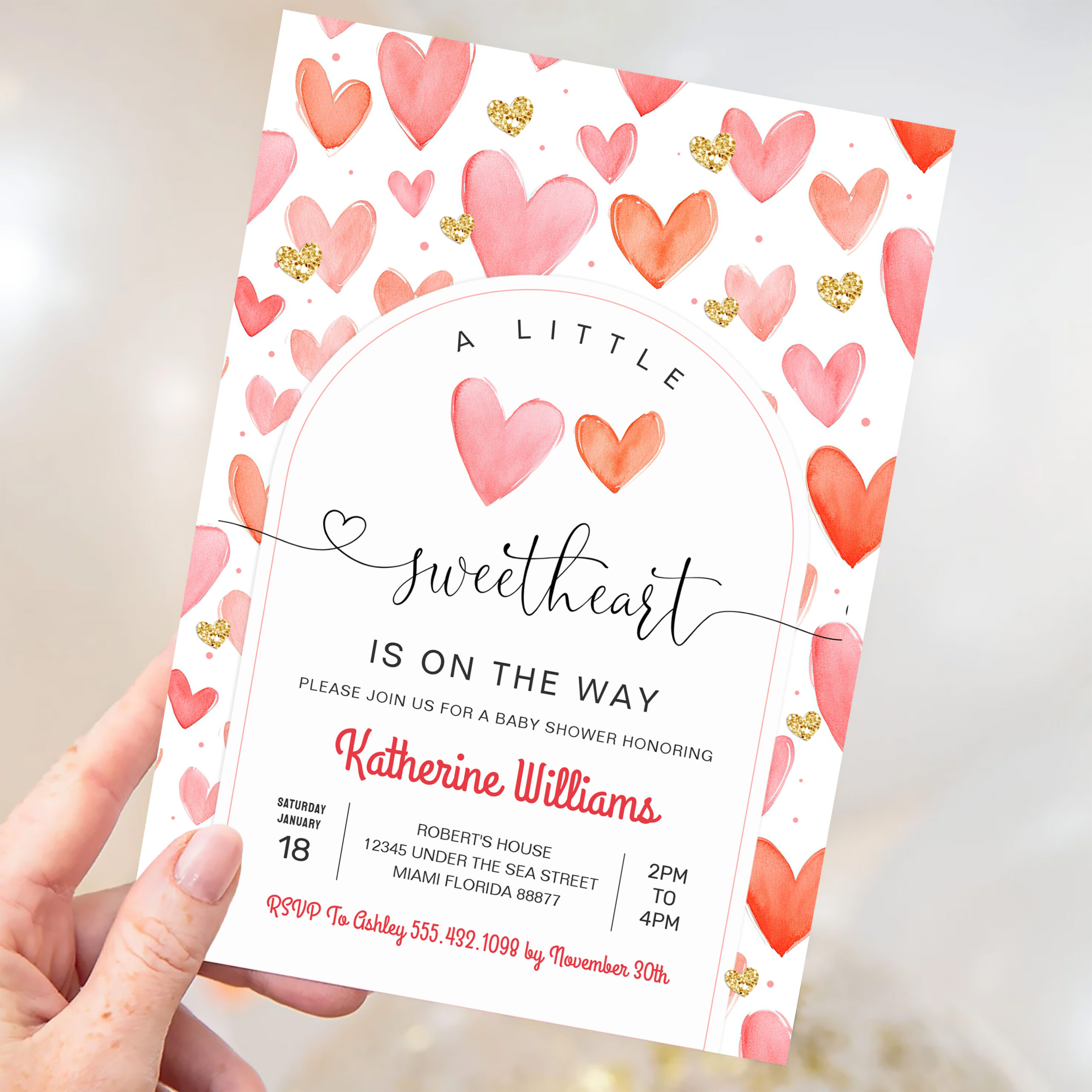 Valentine Day Baby Shower Invitation - Image 3