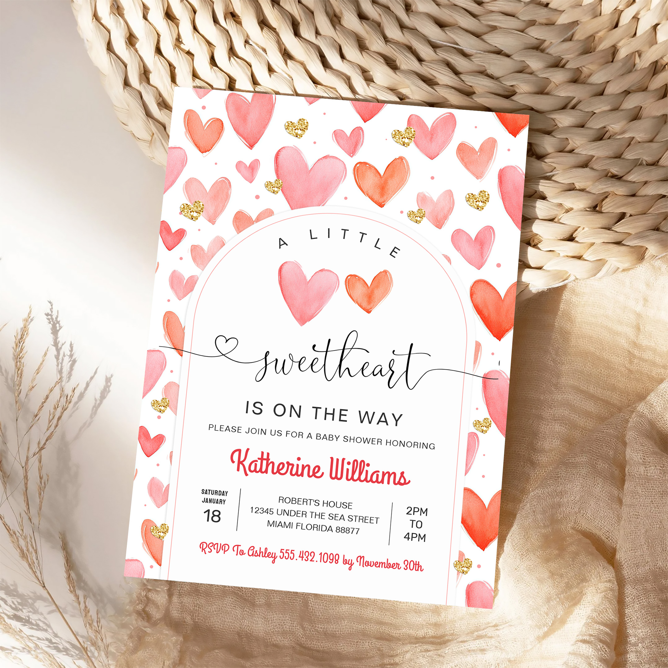 Valentine Day Baby Shower Invitation - Image 4