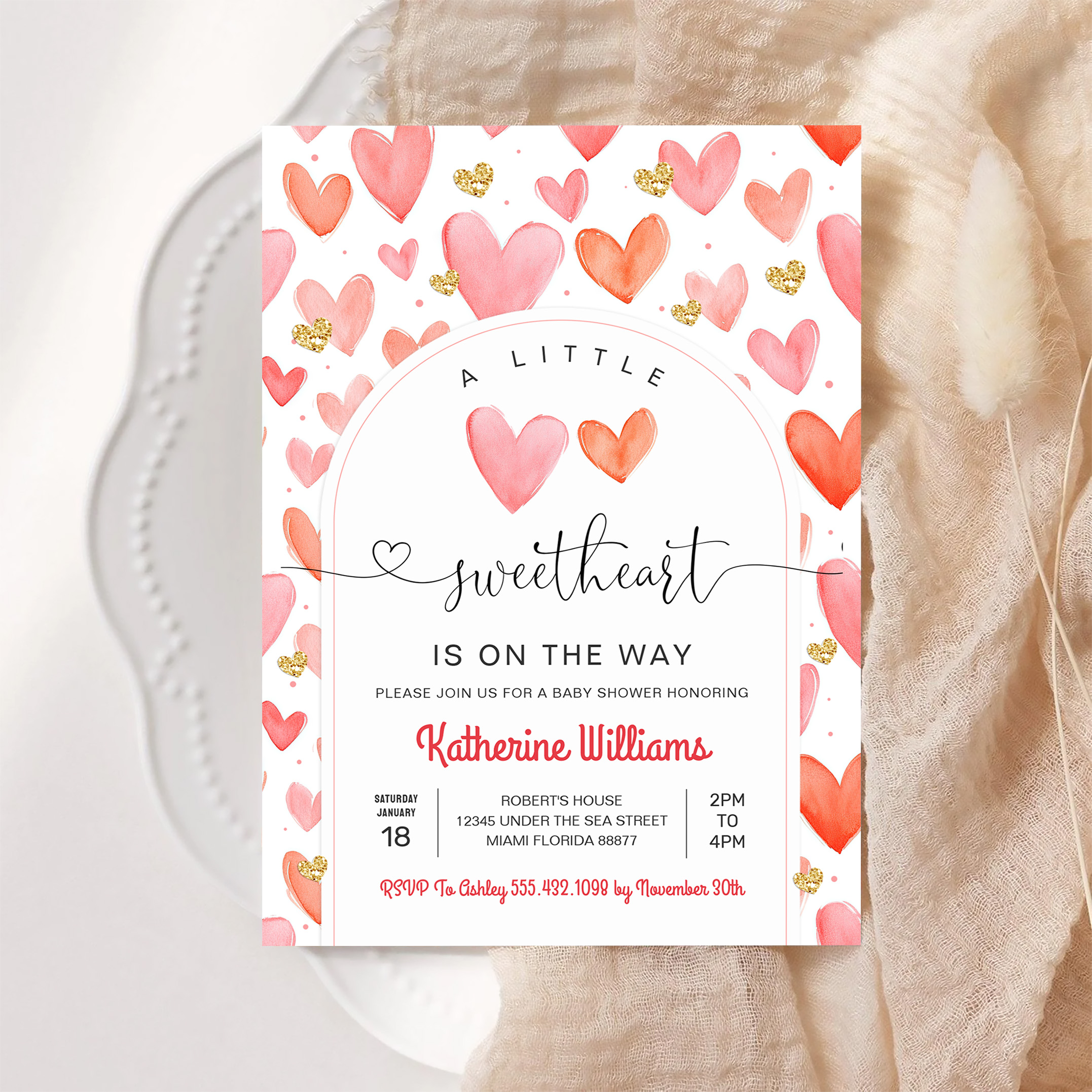 Valentine Day Baby Shower Invitation - Image 6