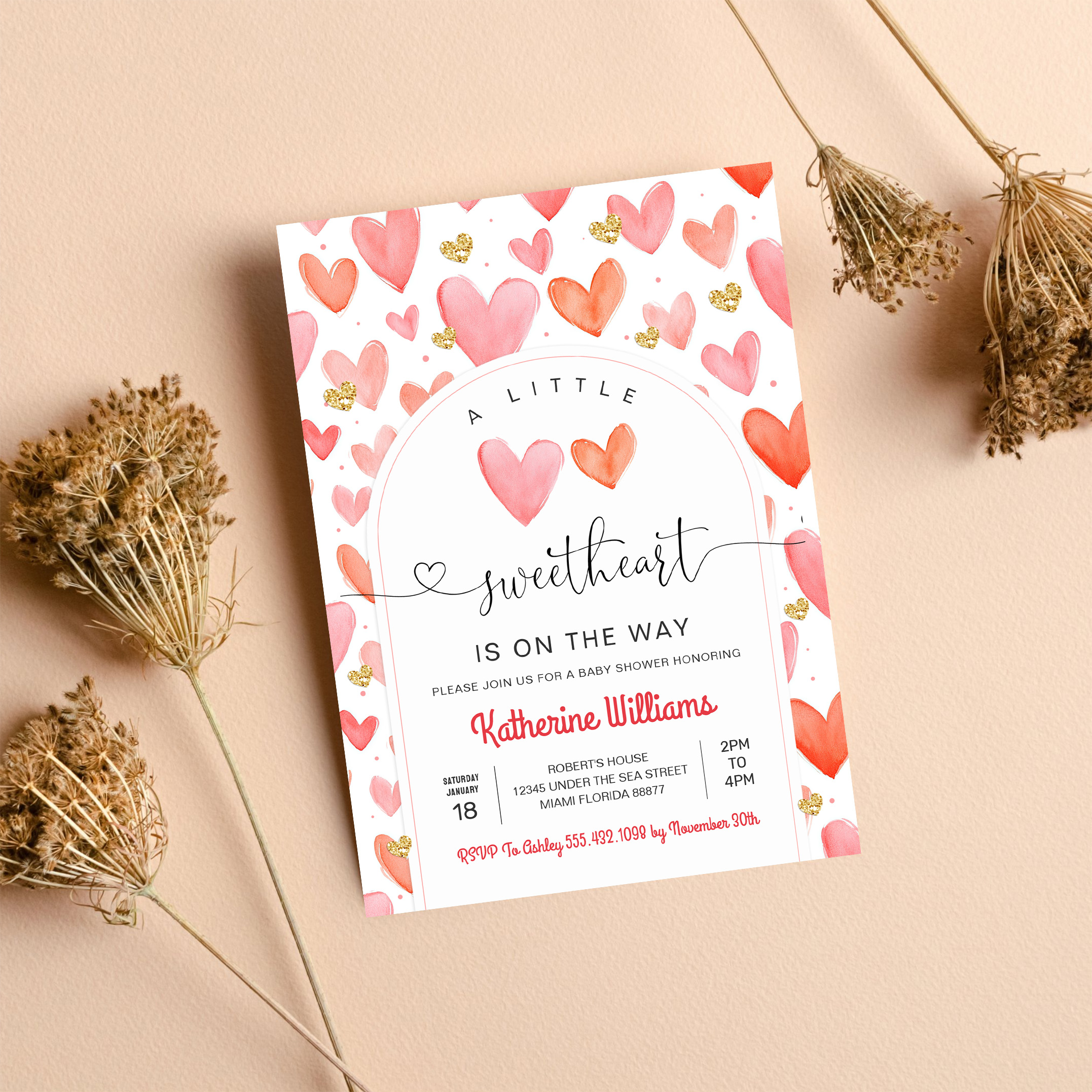 Valentine Day Baby Shower Invitation - Image 8