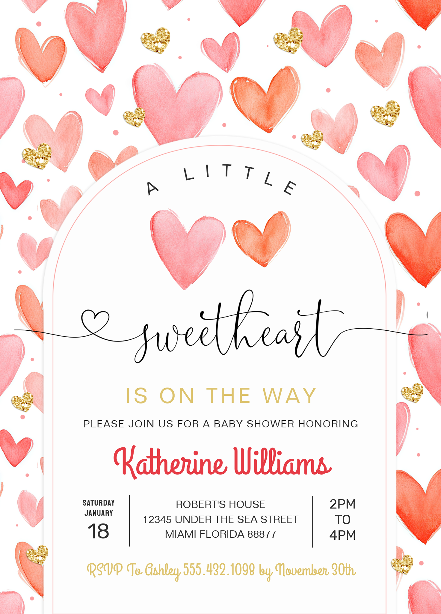 Valentine Day Baby Shower Invitation