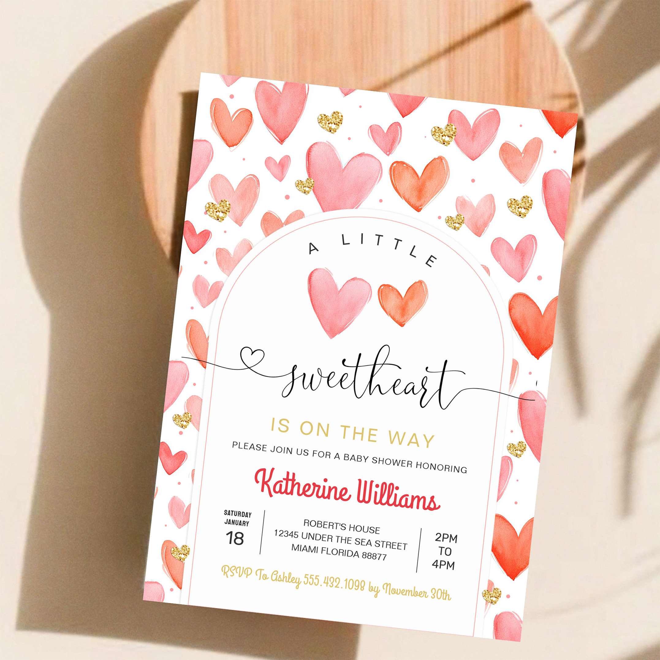 Valentine Day Baby Shower Invitation - Image 11