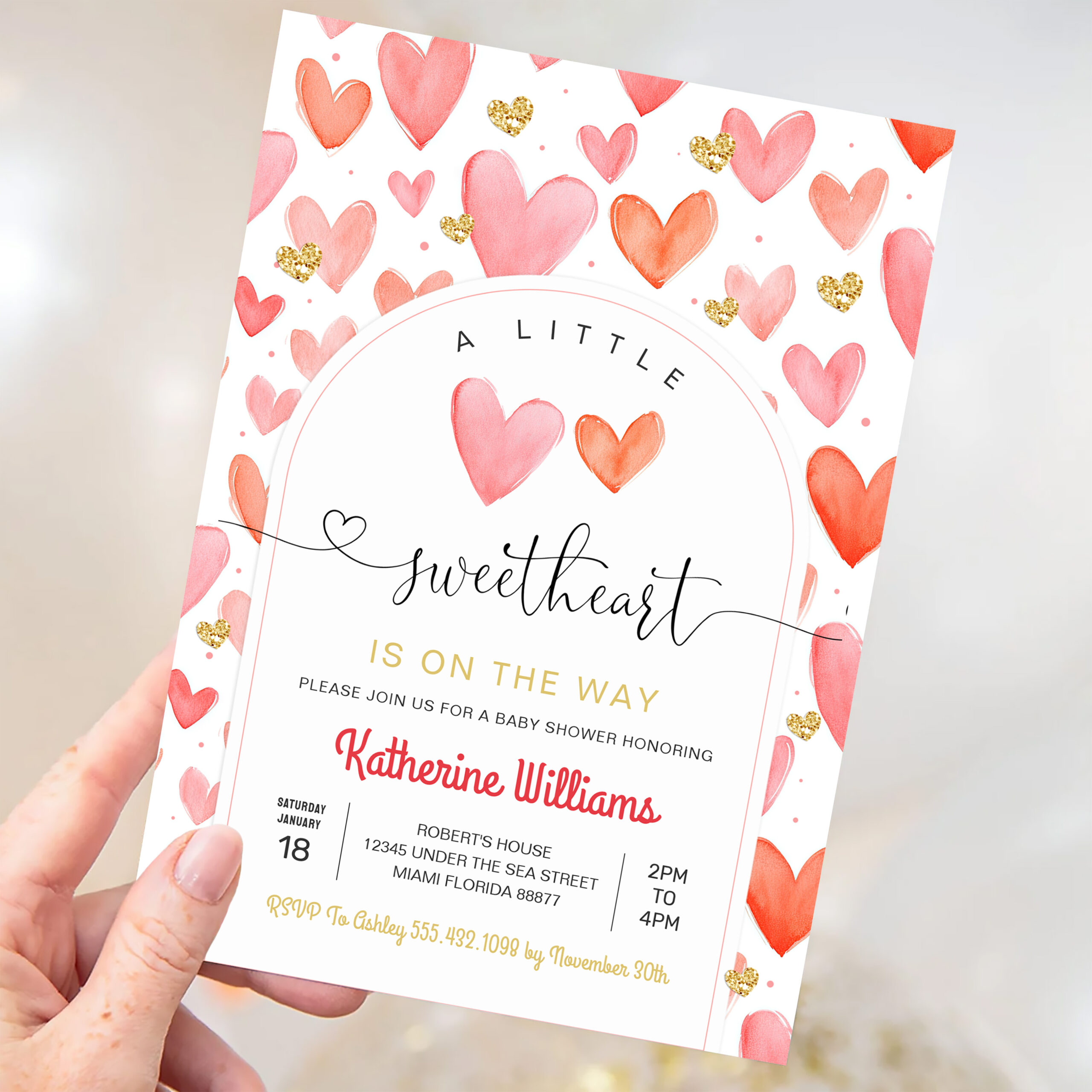 Valentine Day Baby Shower Invitation - Image 3