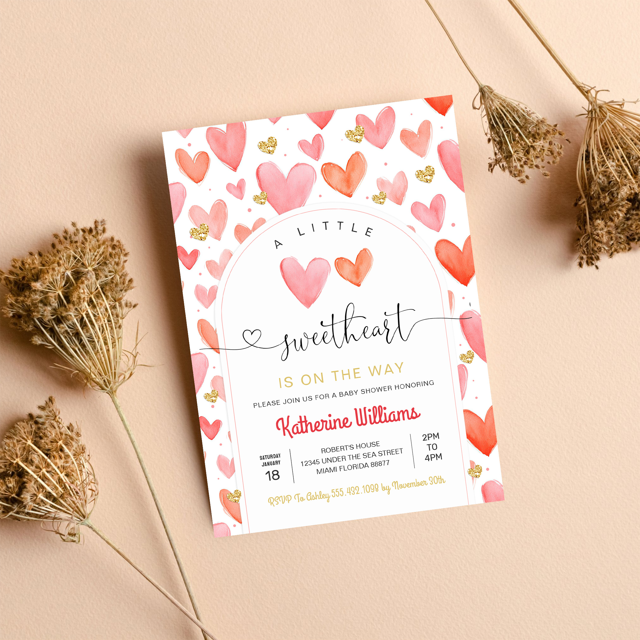 Valentine Day Baby Shower Invitation - Image 8