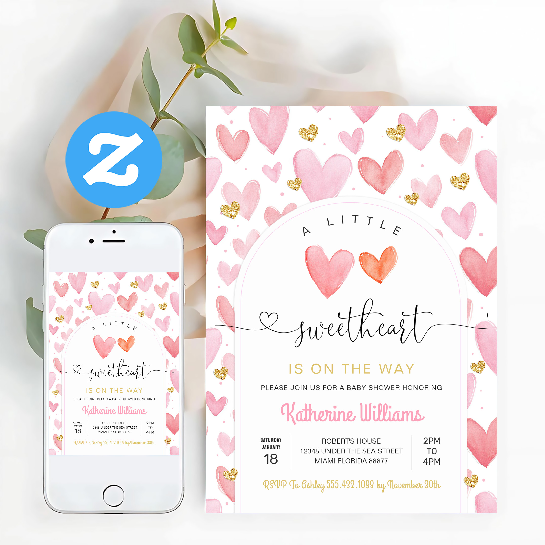 Valentine Day Baby Shower Invitation - Image 12