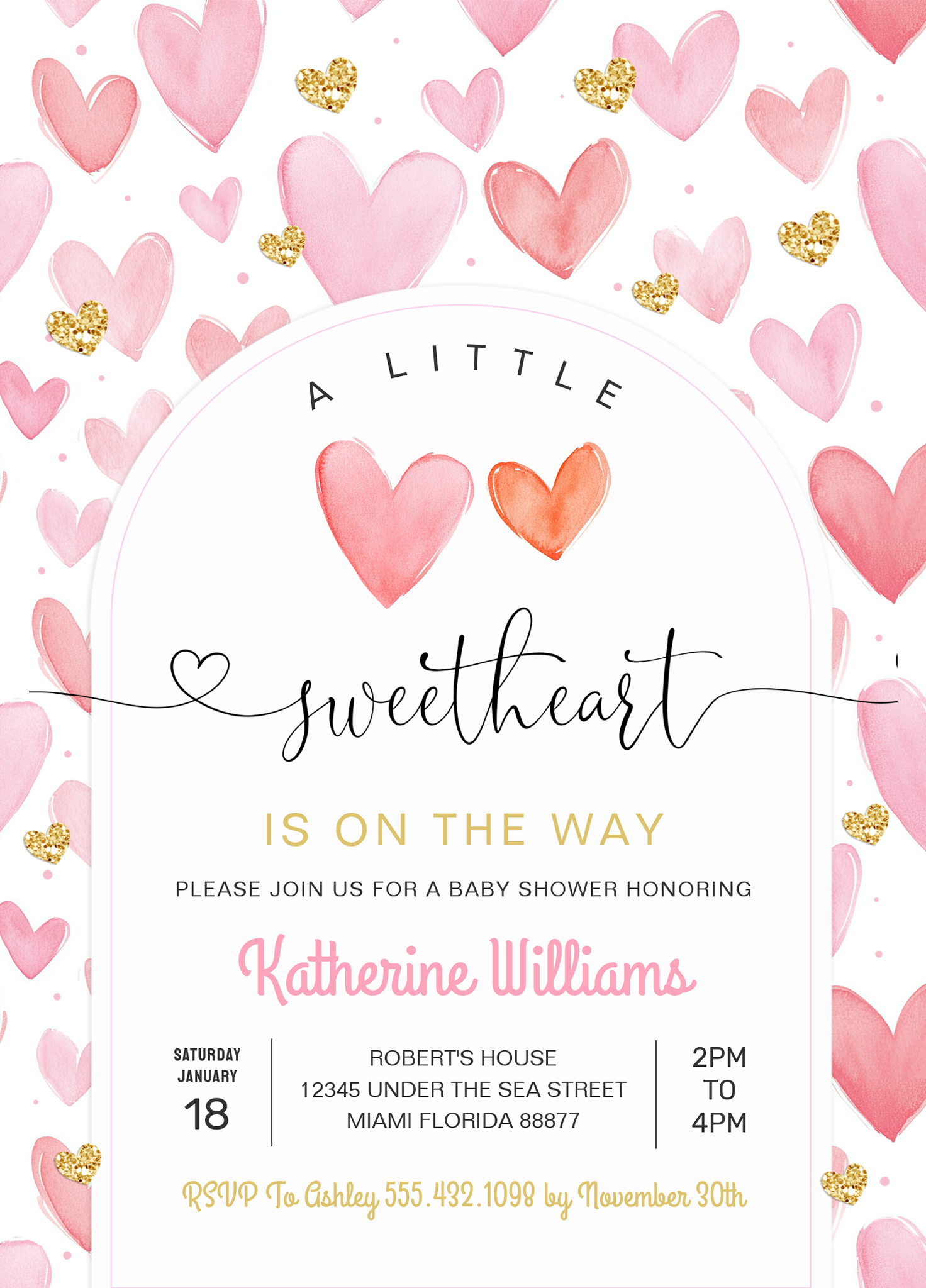 Valentine Day Baby Shower Invitation