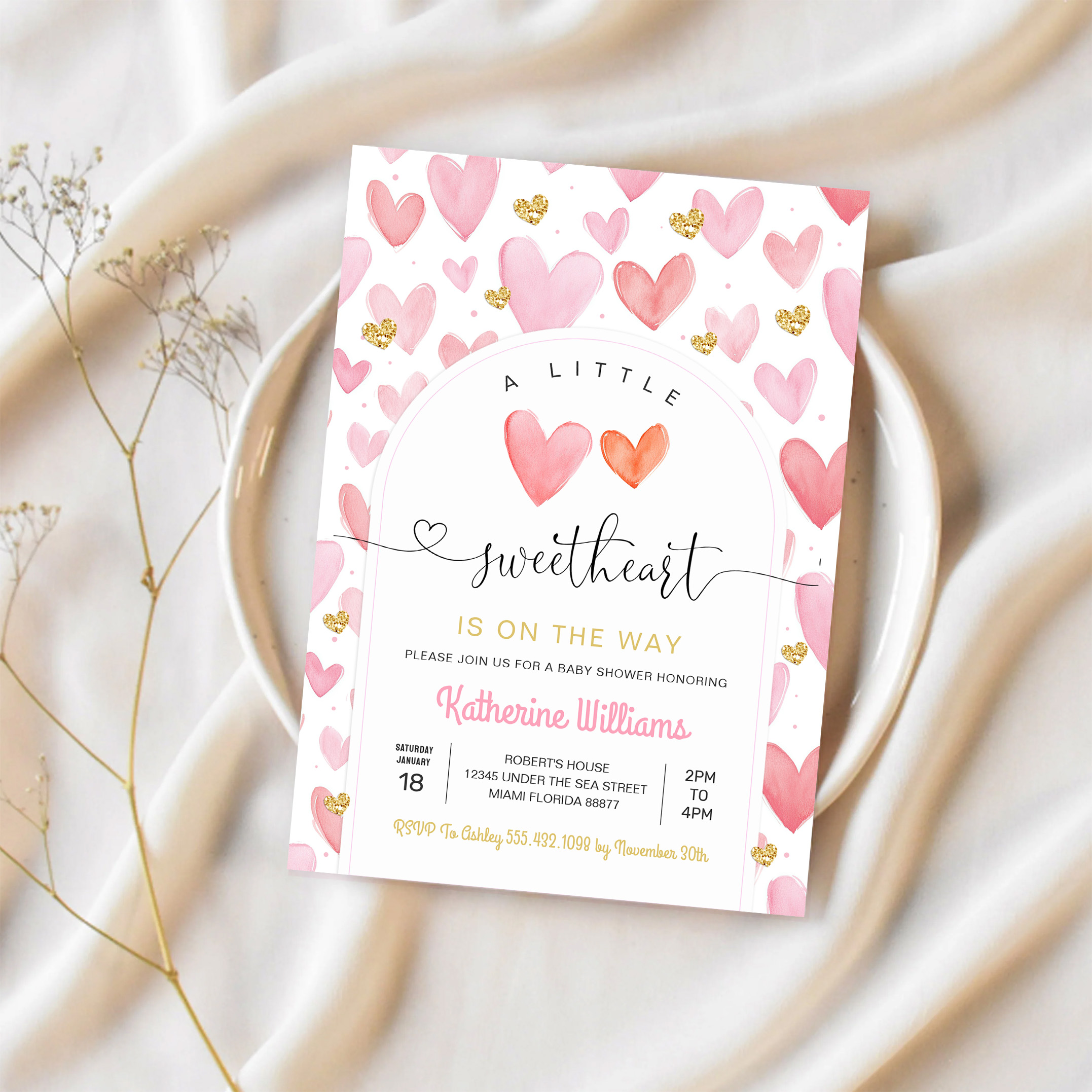 Valentine Day Baby Shower Invitation - Image 2