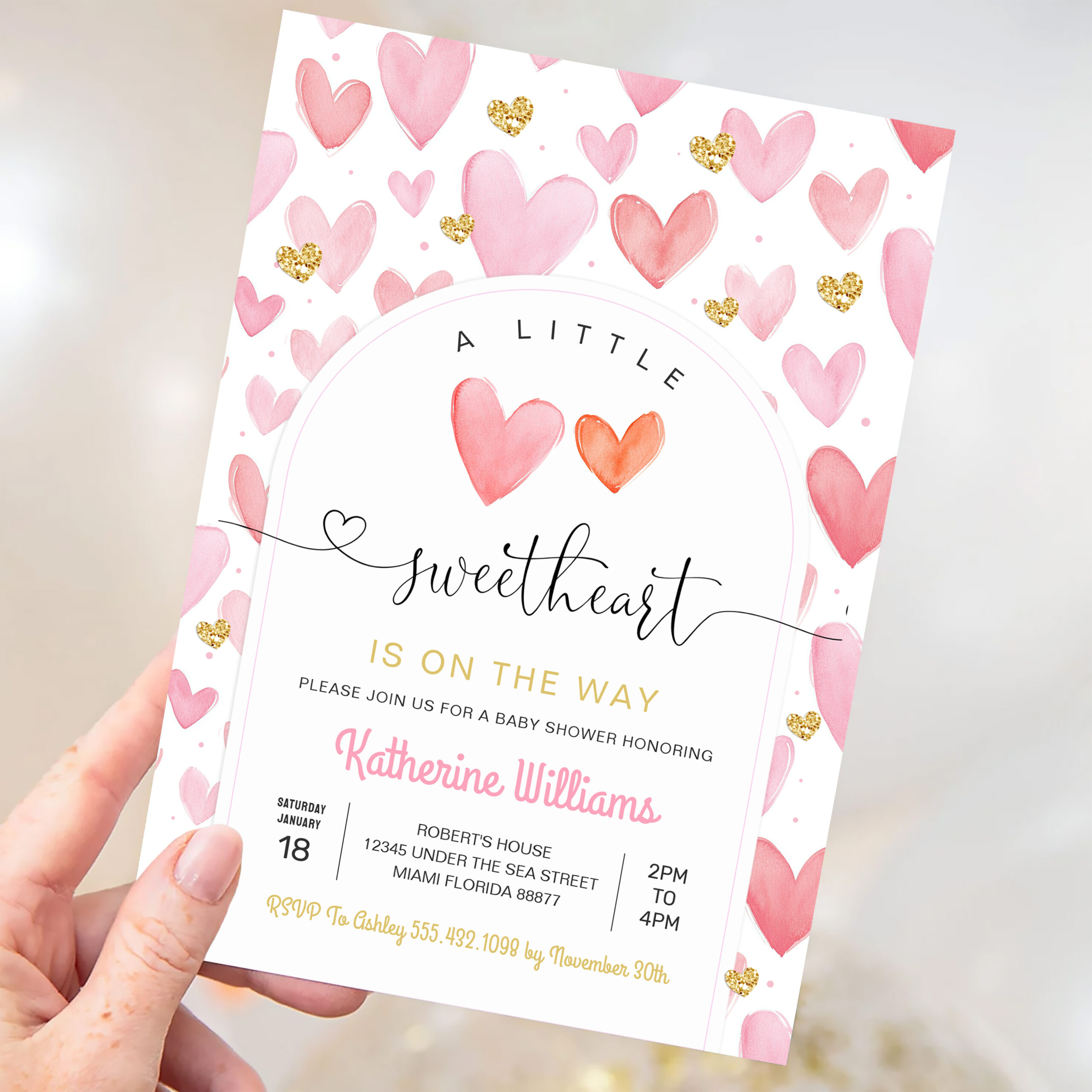 Valentine Day Baby Shower Invitation - Image 3