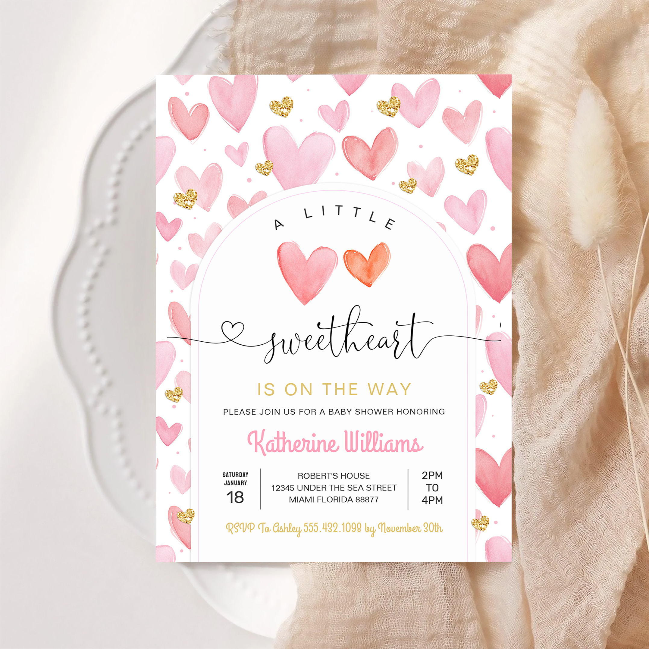 Valentine Day Baby Shower Invitation - Image 6