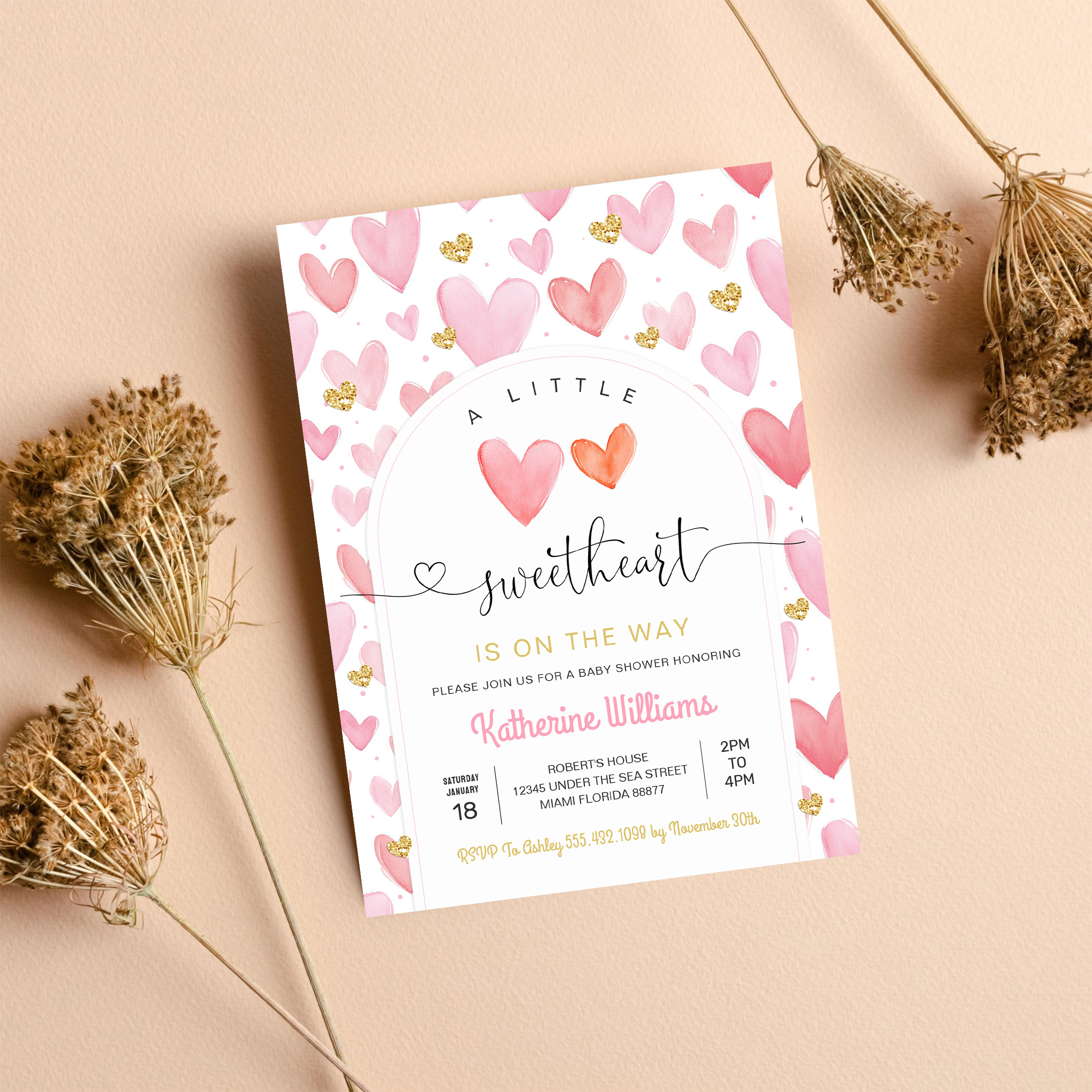 Valentine Day Baby Shower Invitation - Image 8