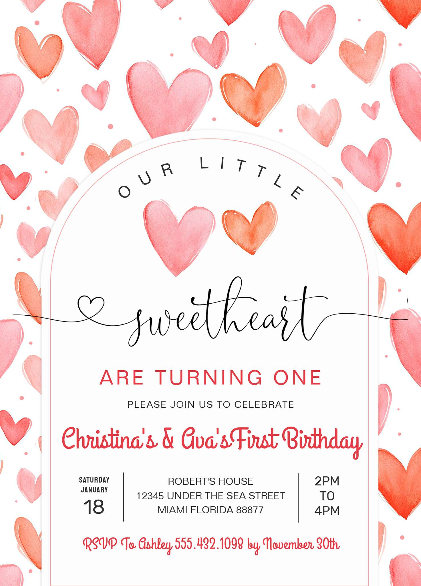 Valentine Day Baby Shower Invitation