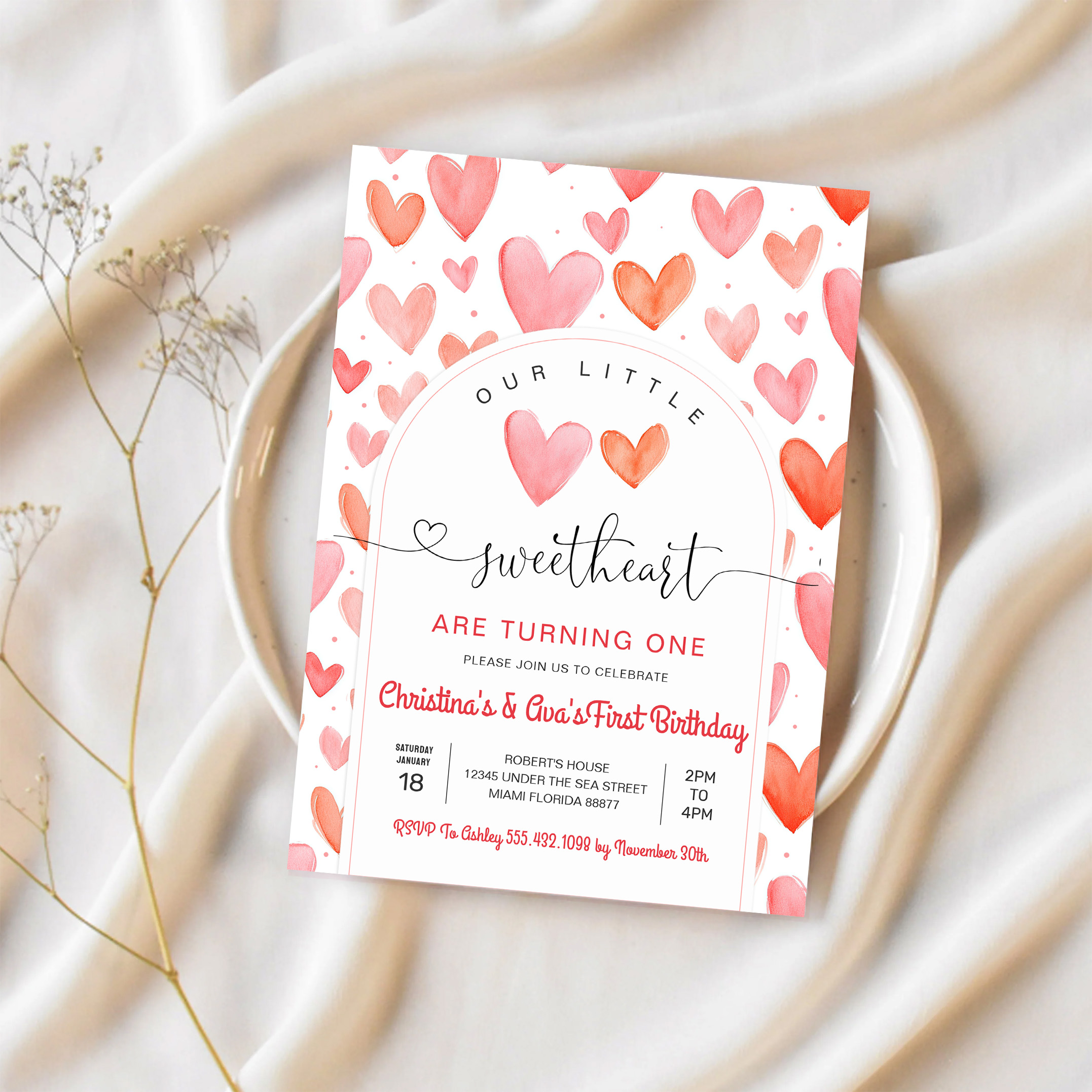 Valentine Day Baby Shower Invitation - Image 2