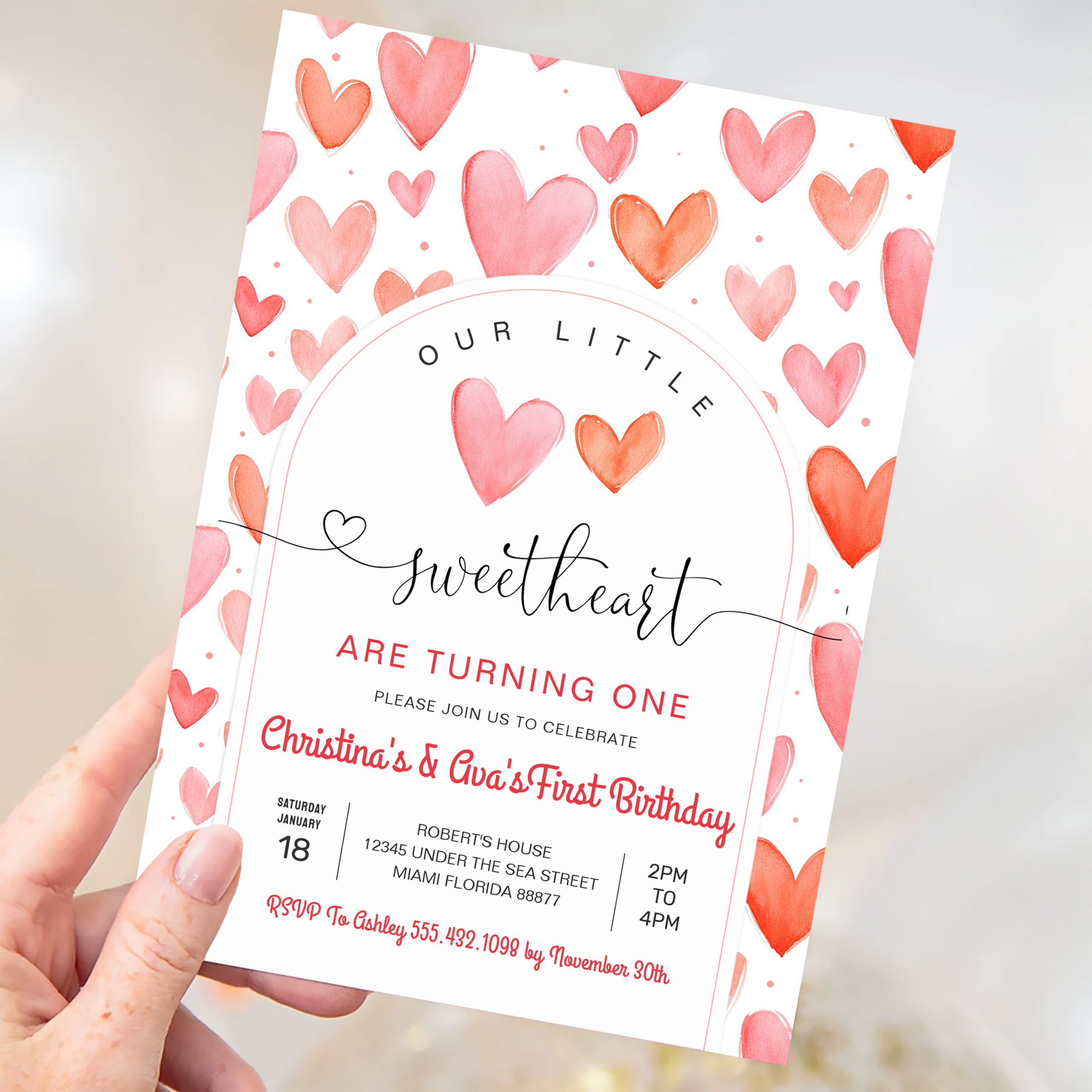 Valentine Day Baby Shower Invitation - Image 3