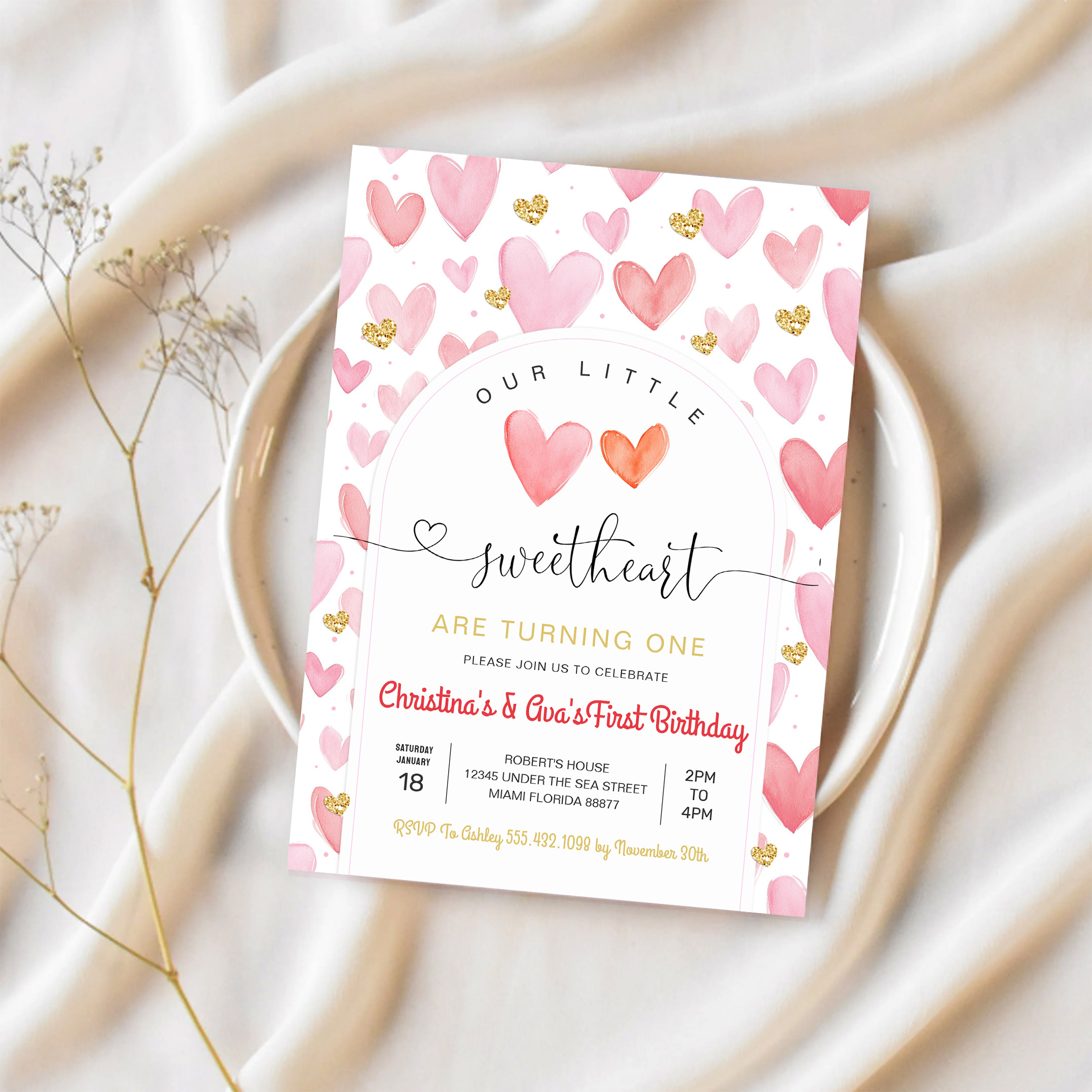 Valentine Day Baby Shower Invitation - Image 2