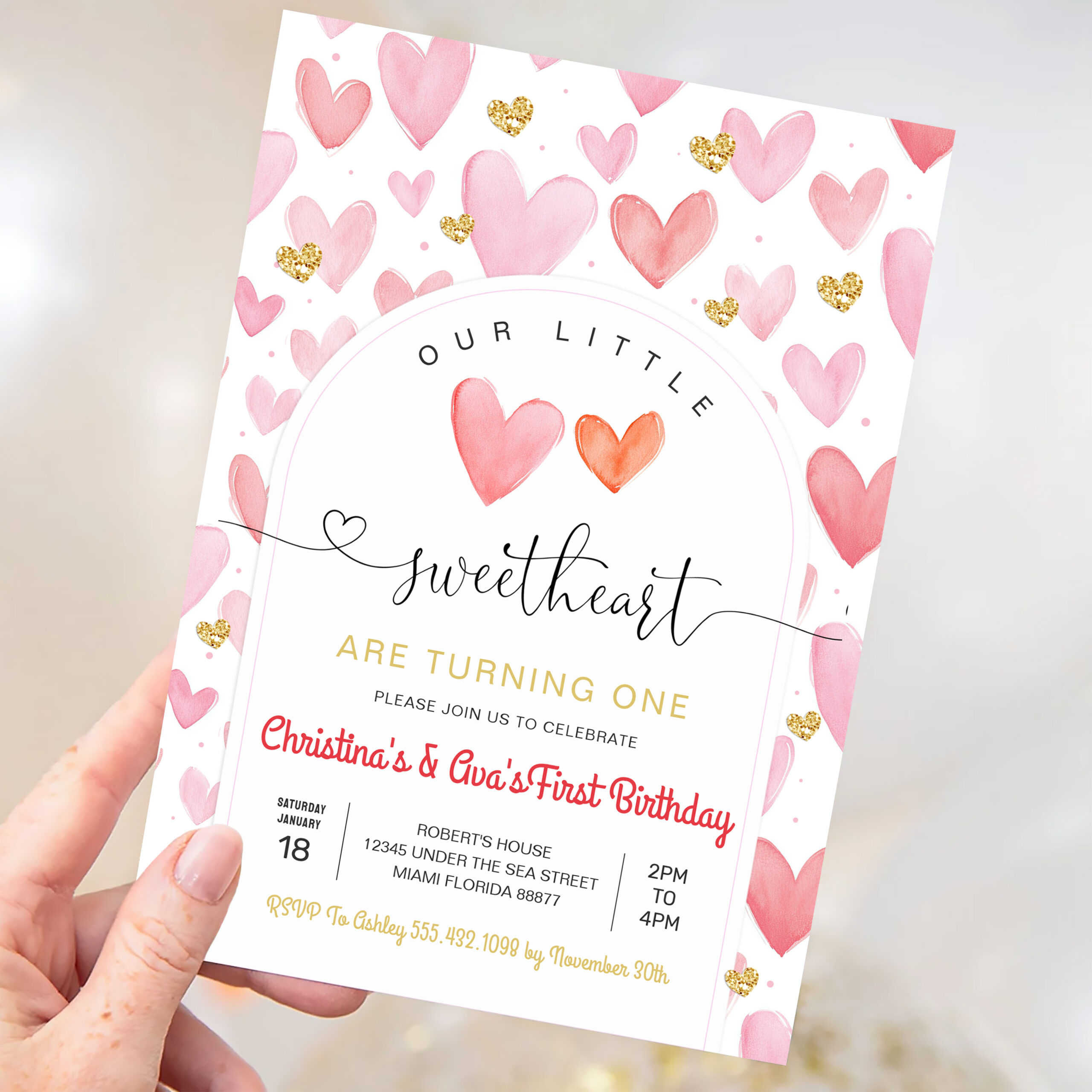 Valentine Day Baby Shower Invitation - Image 3