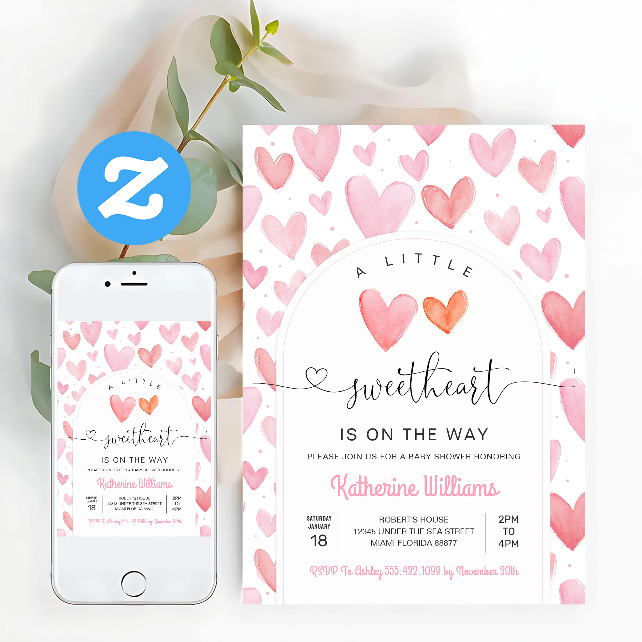 Valentine Day Baby Shower Invitation - Image 12