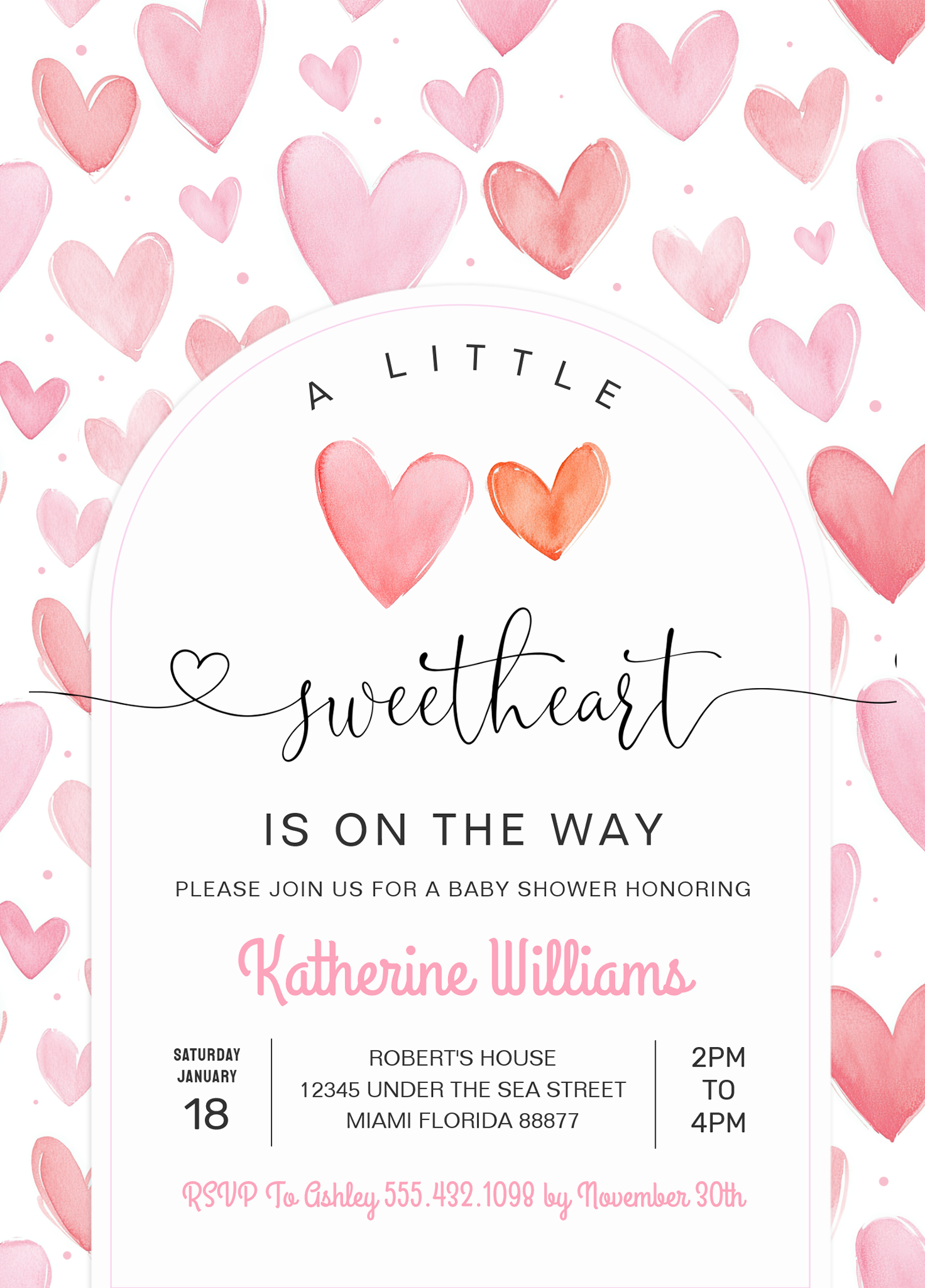 Valentine Day Baby Shower Invitation