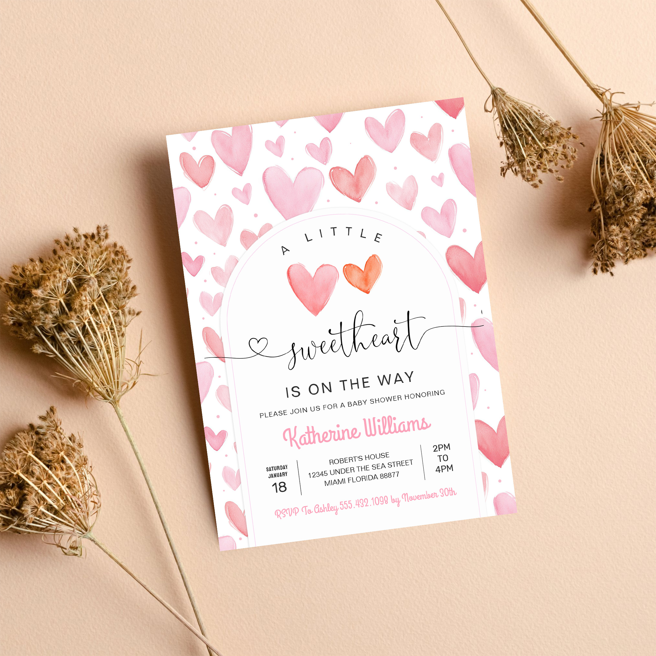 Valentine Day Baby Shower Invitation - Image 8