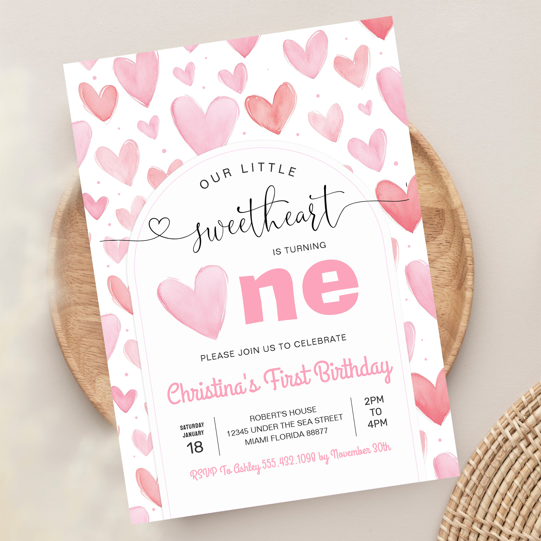 Valentine Day Love Pink Birthday Invitation - Image 13