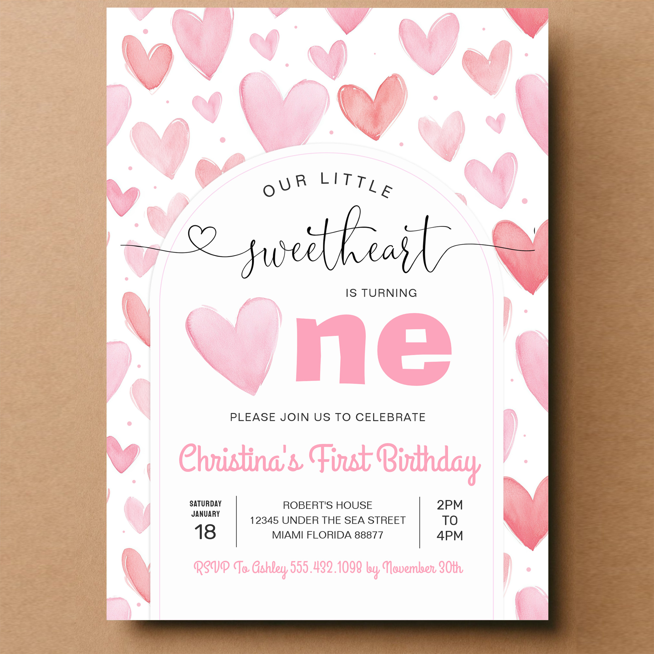 Valentine Day Love Pink Birthday Invitation - Image 14