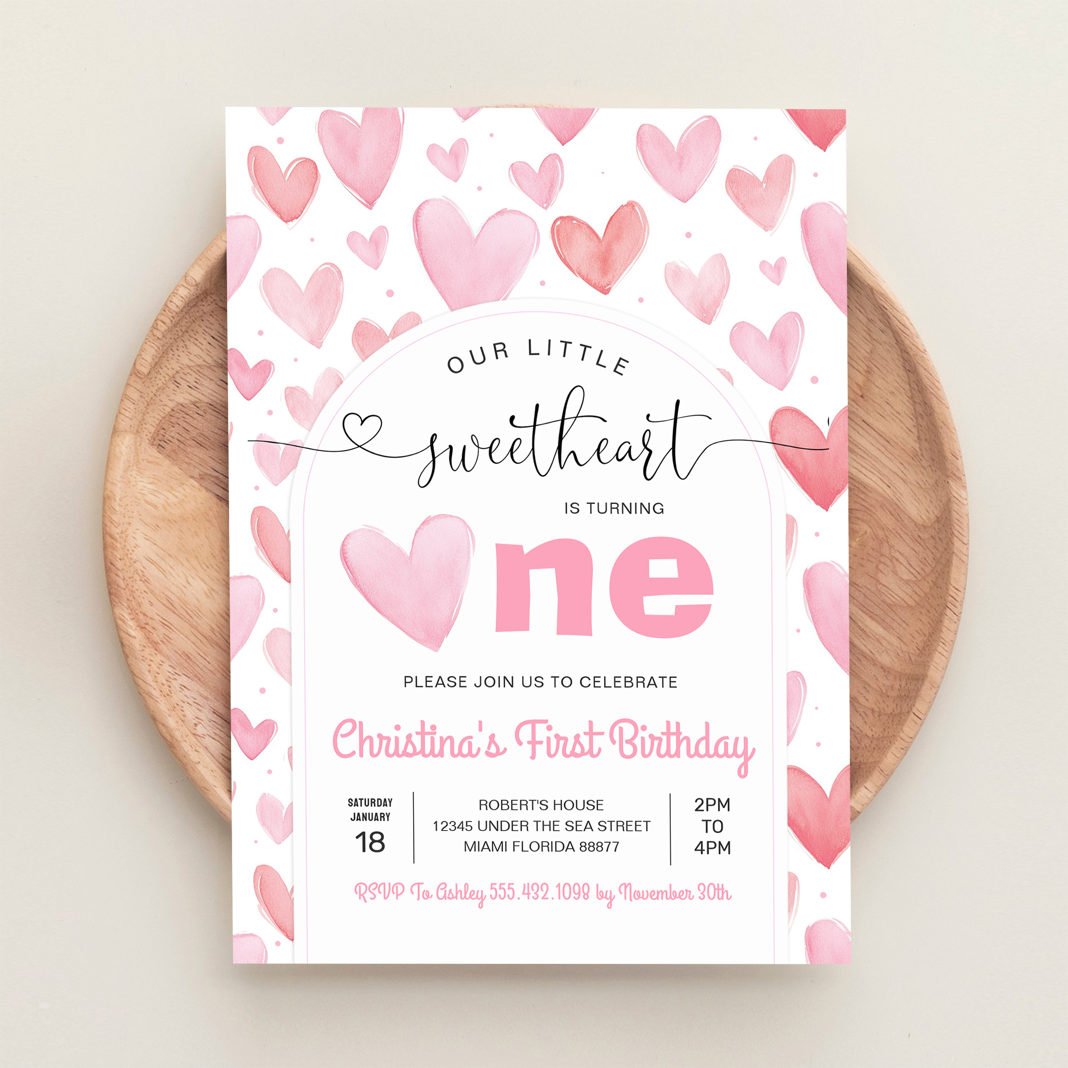 Valentine Day Love Pink Birthday Invitation - Image 7