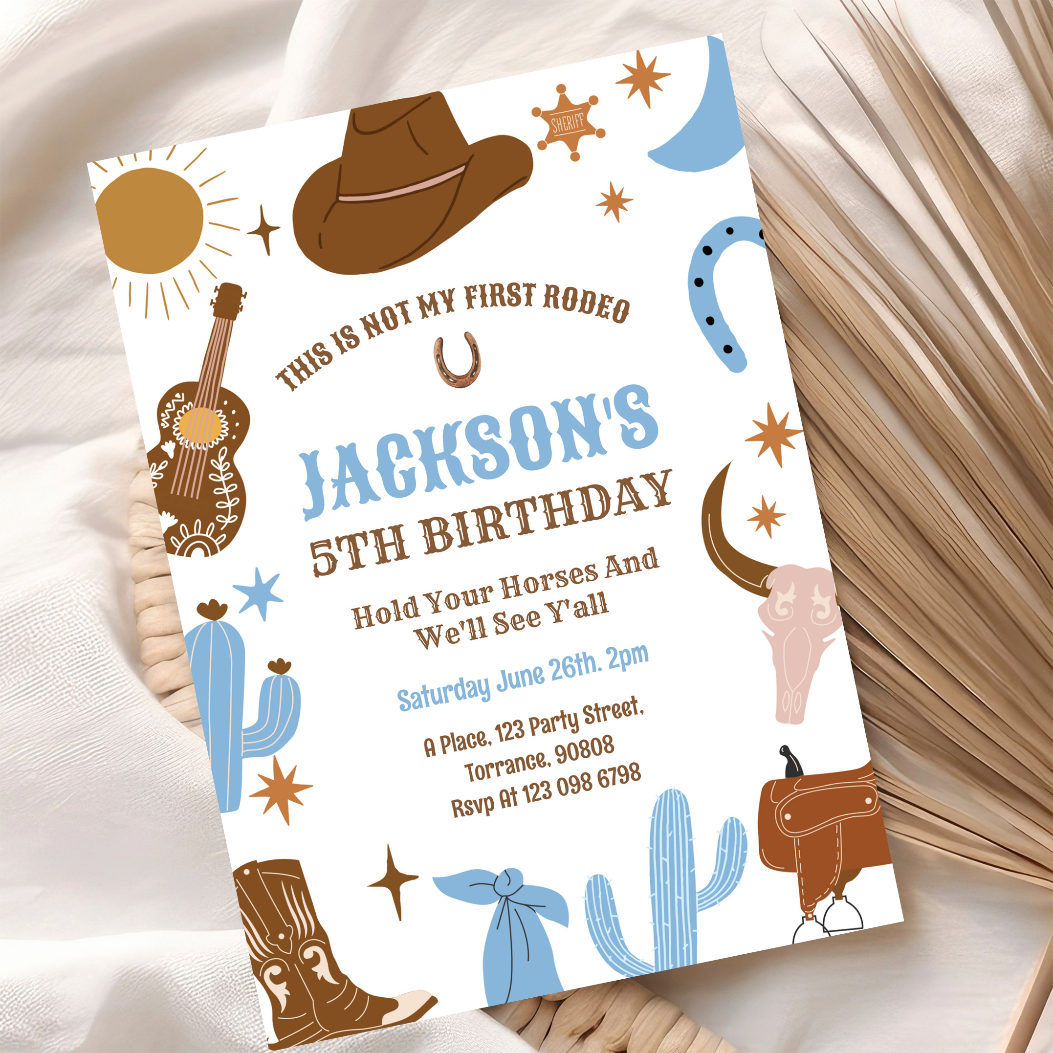Wild West Cowboy 1st Rodeo Birthday Invitation - Image 10