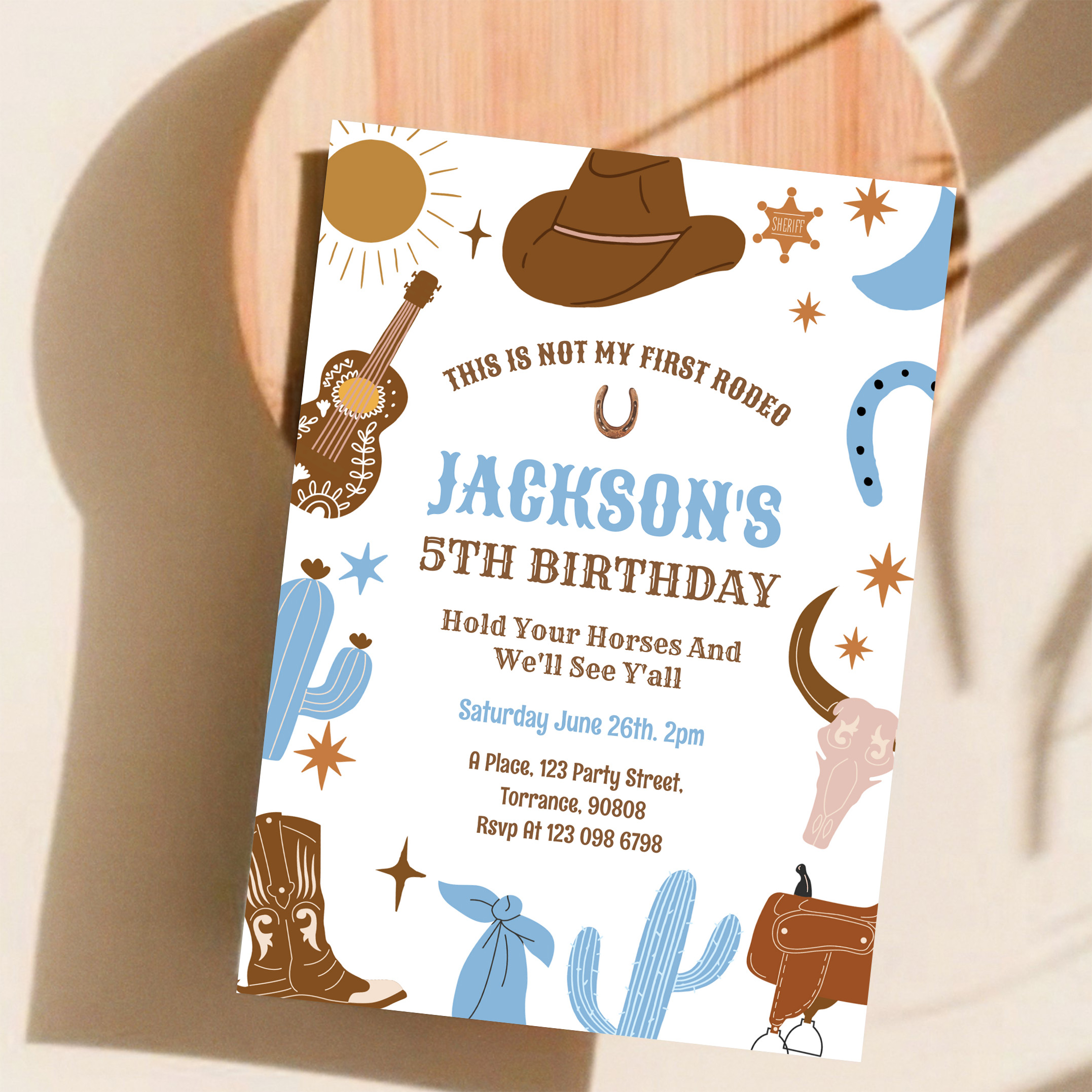 Wild West Cowboy 1st Rodeo Birthday Invitation - Image 11