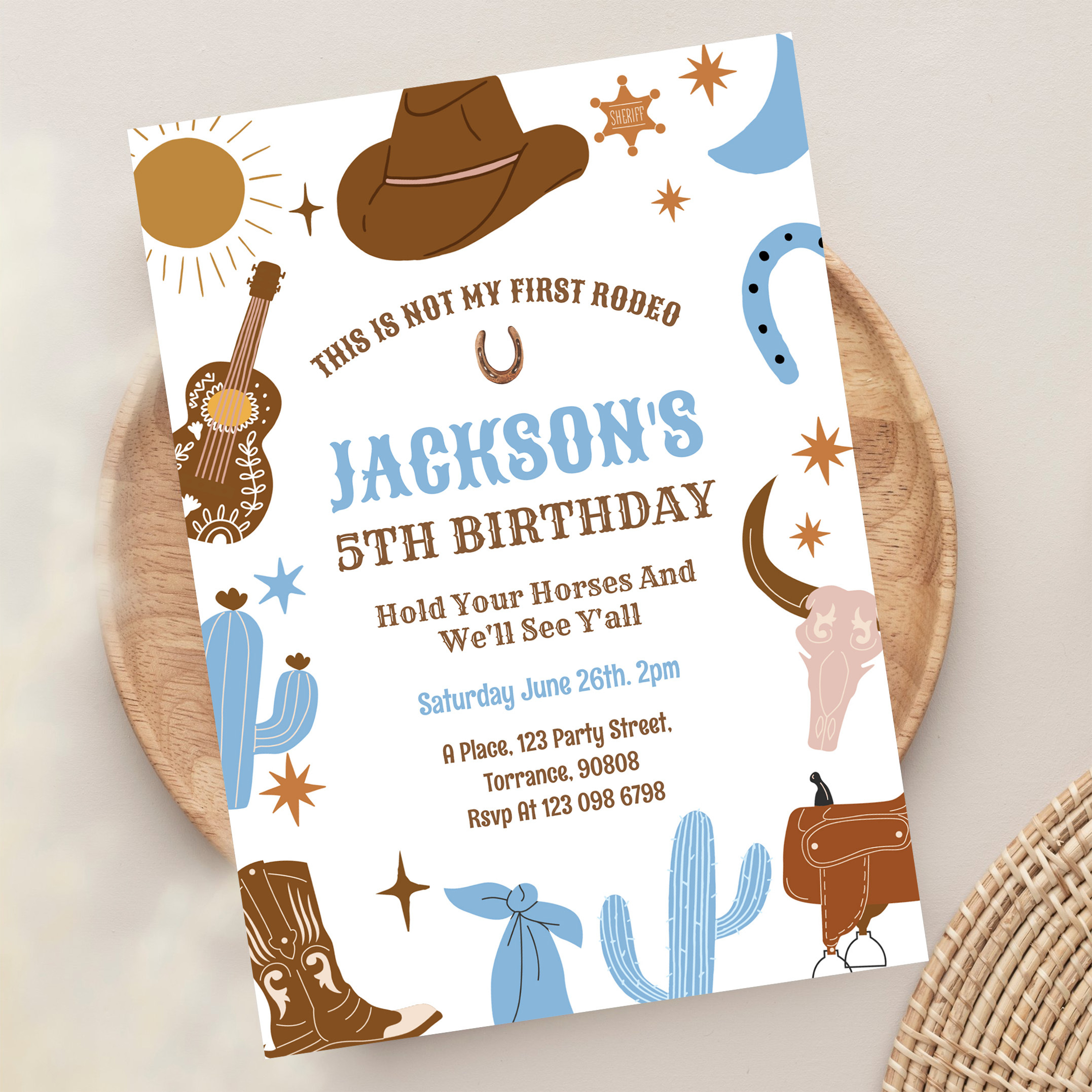 Wild West Cowboy 1st Rodeo Birthday Invitation - Image 13