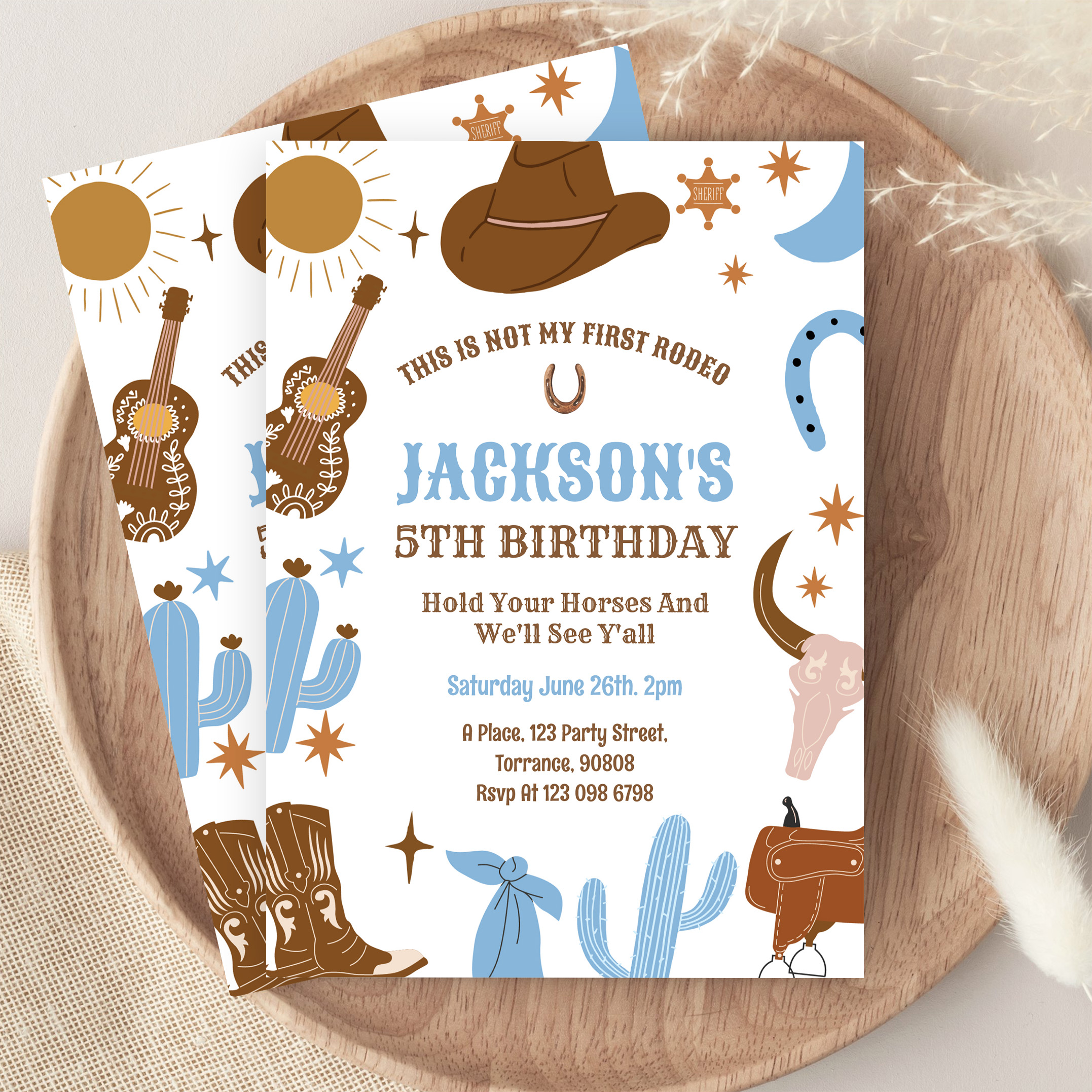 Wild West Cowboy 1st Rodeo Birthday Invitation - Image 9