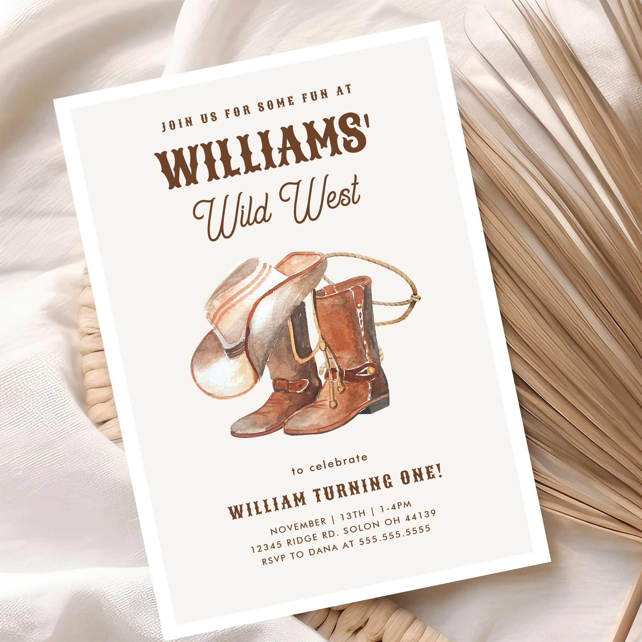 Wild West Modern Cowboy Western Boy Birthday Invitation - Image 10