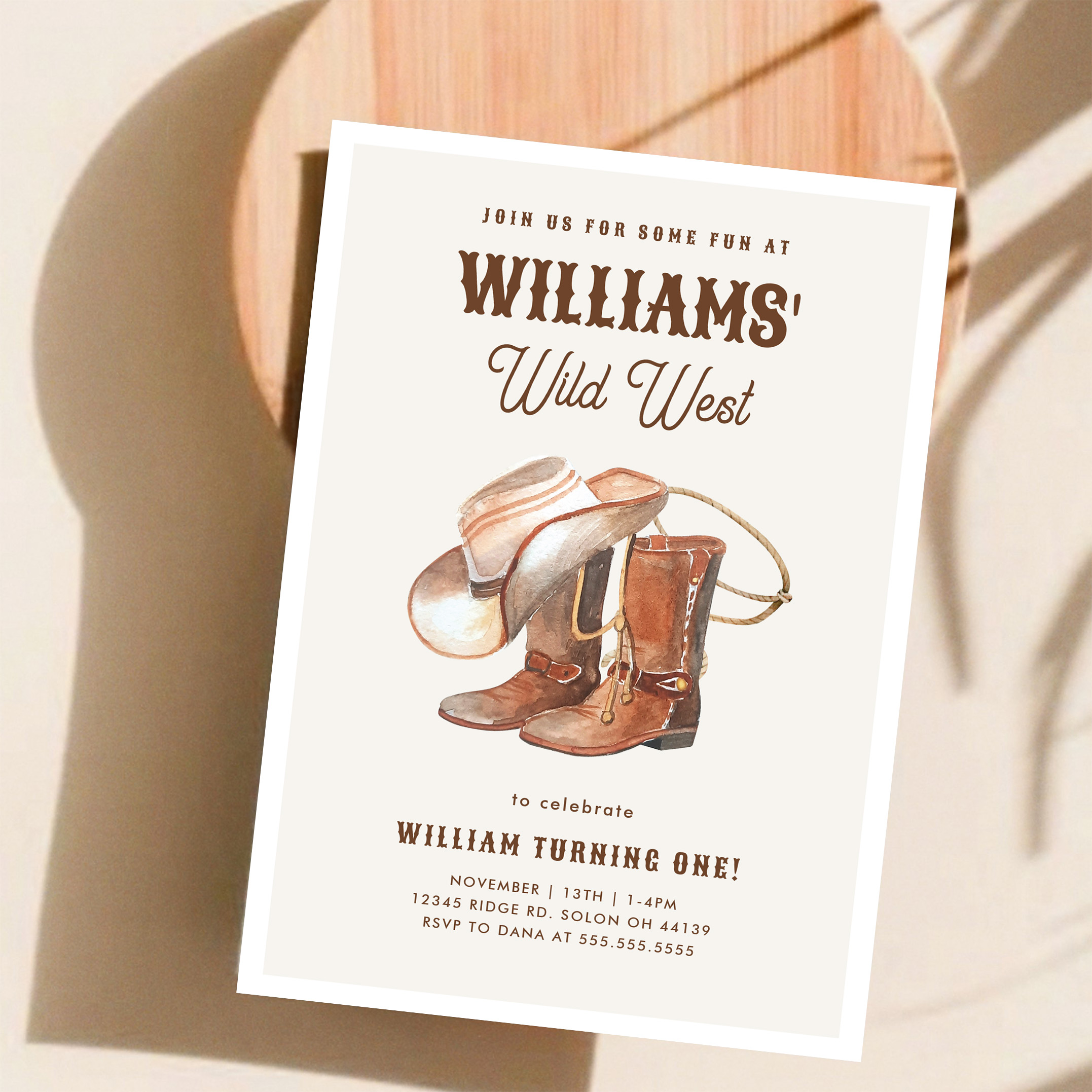 Wild West Modern Cowboy Western Boy Birthday Invitation - Image 11