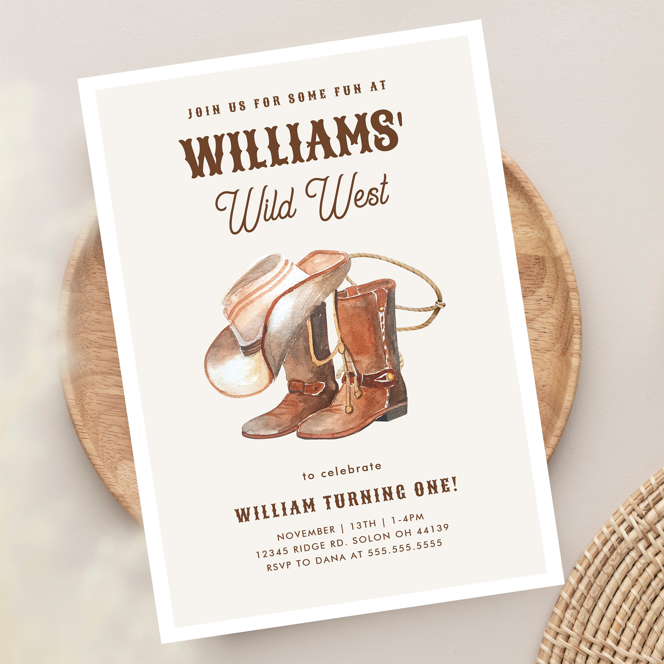 Wild West Modern Cowboy Western Boy Birthday Invitation - Image 13