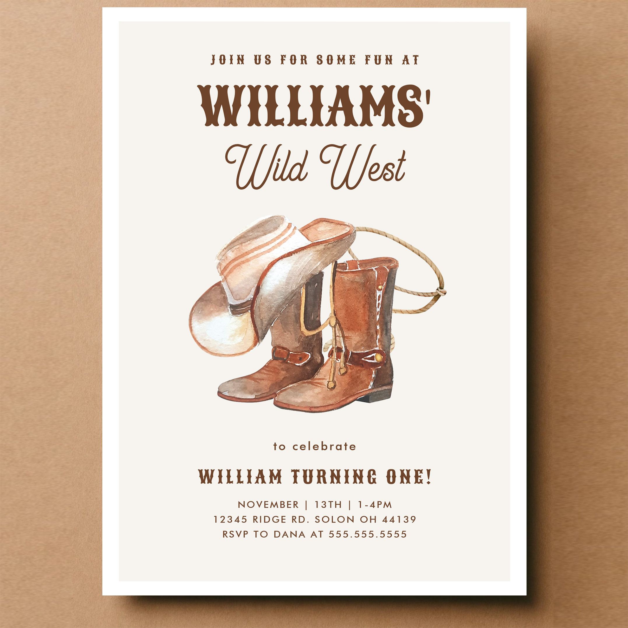 Wild West Modern Cowboy Western Boy Birthday Invitation - Image 14
