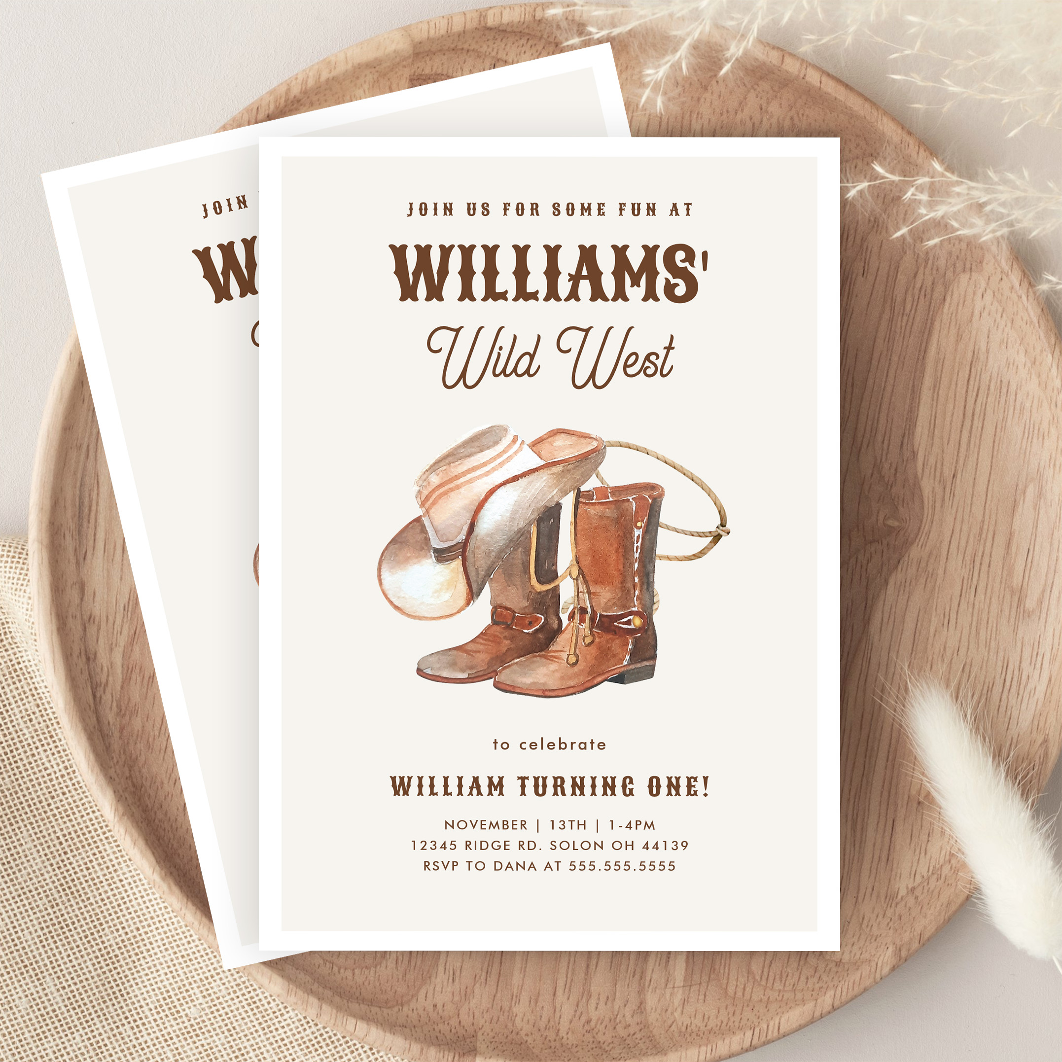 Wild West Modern Cowboy Western Boy Birthday Invitation - Image 9