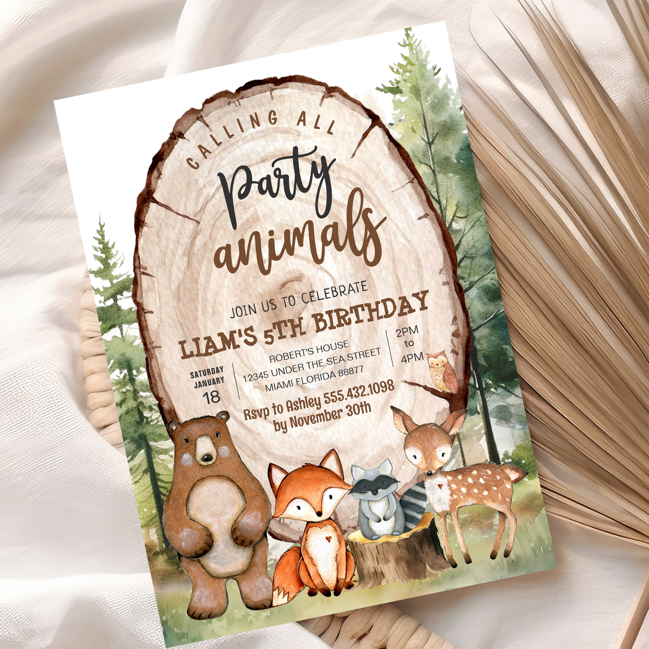 Woodland Animals Party Forest Birthday Invitation - Image 10