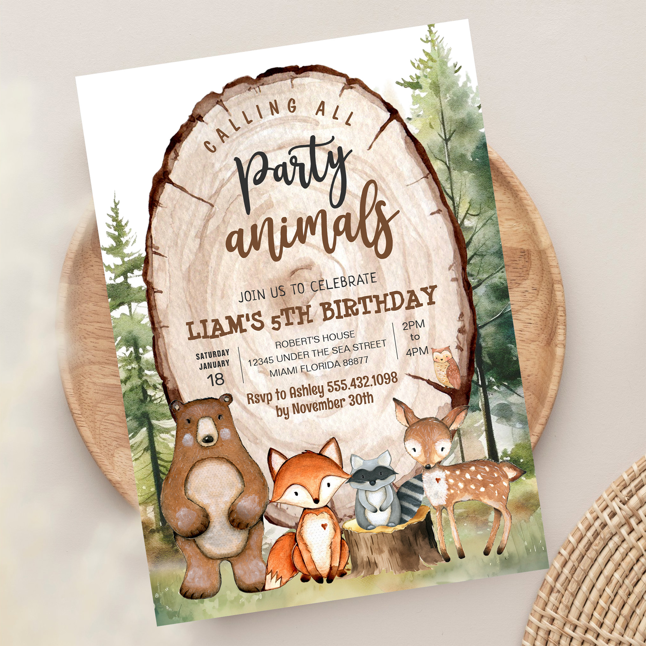 Woodland Animals Party Forest Birthday Invitation - Image 13
