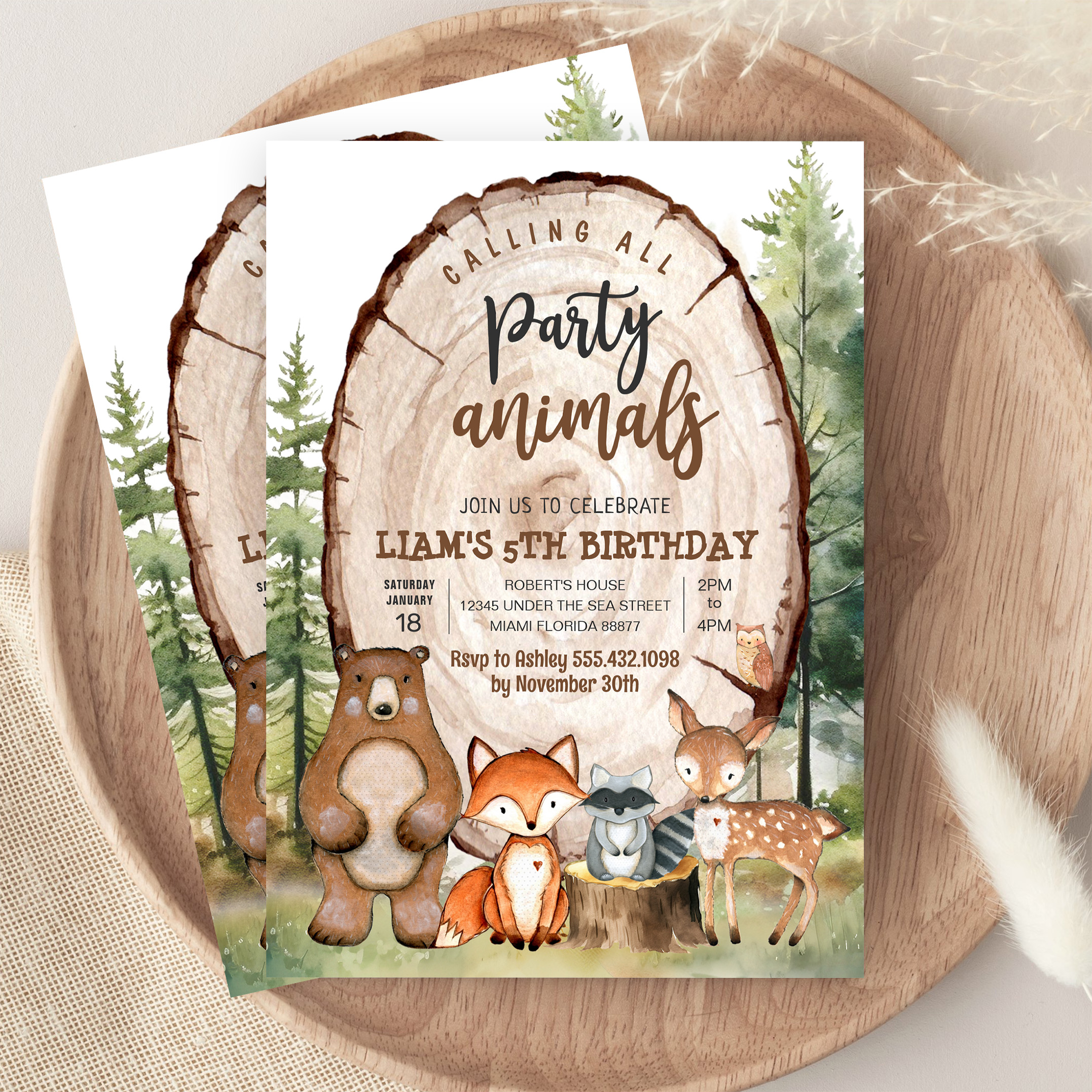 Woodland Animals Party Forest Birthday Invitation - Image 9