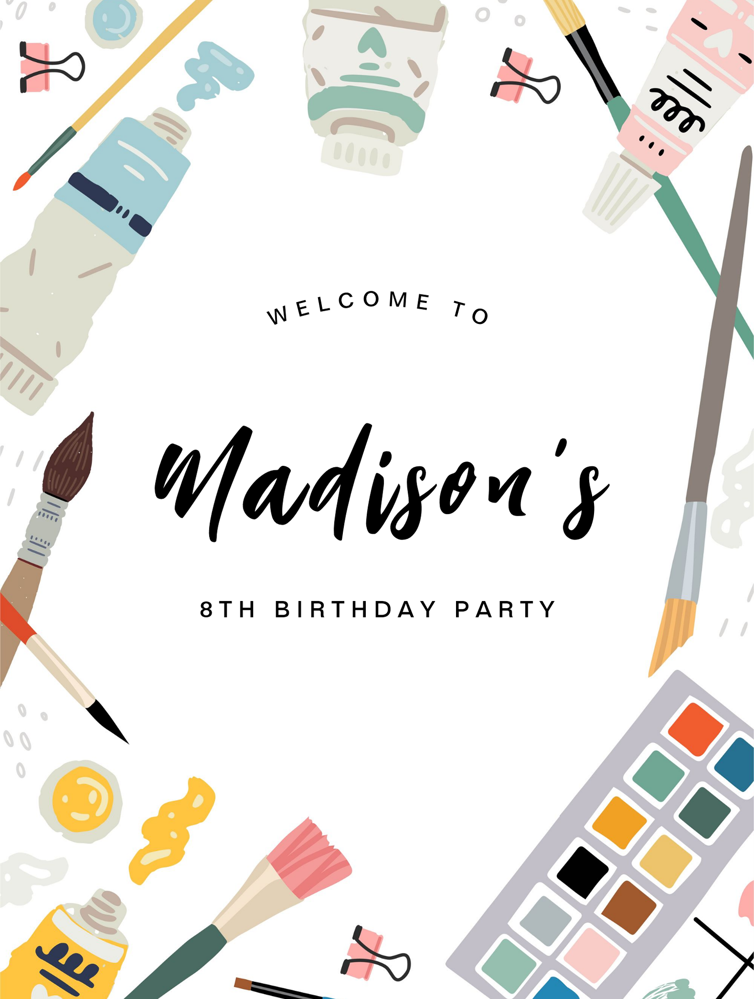 Art Painting Party Birthday Welcome Sign - Image 5