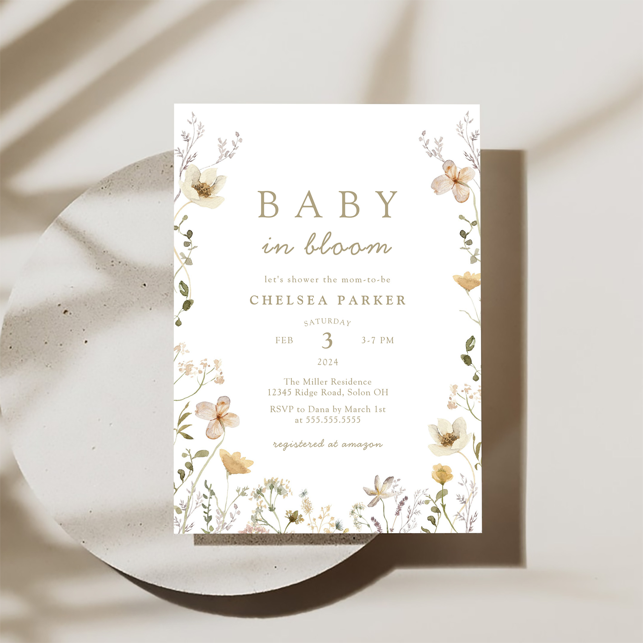 Baby In Bloom Boho Floral Baby Shower Invitation - Image 3