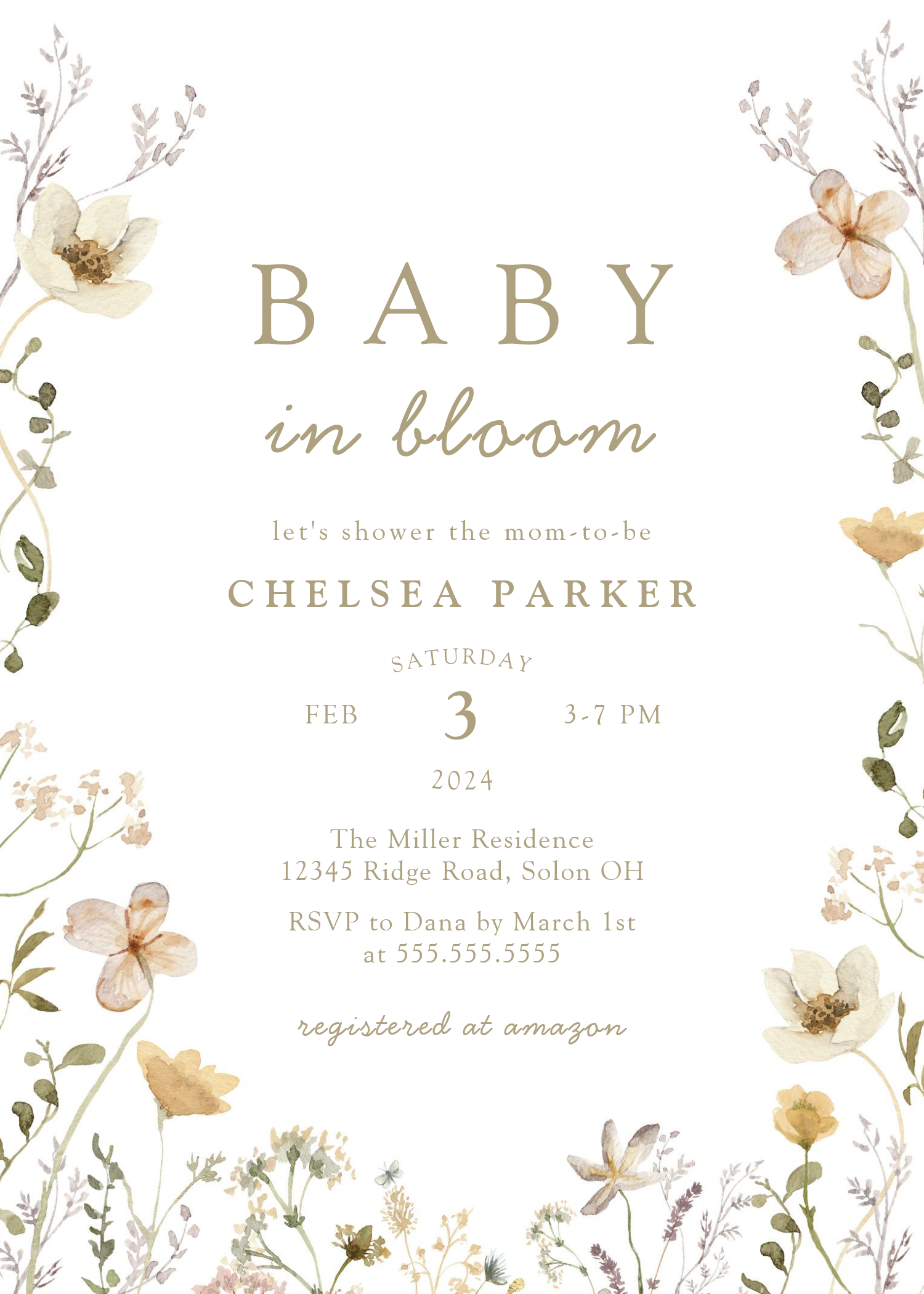 Baby In Bloom Boho Floral Baby Shower Invitation - Image 5
