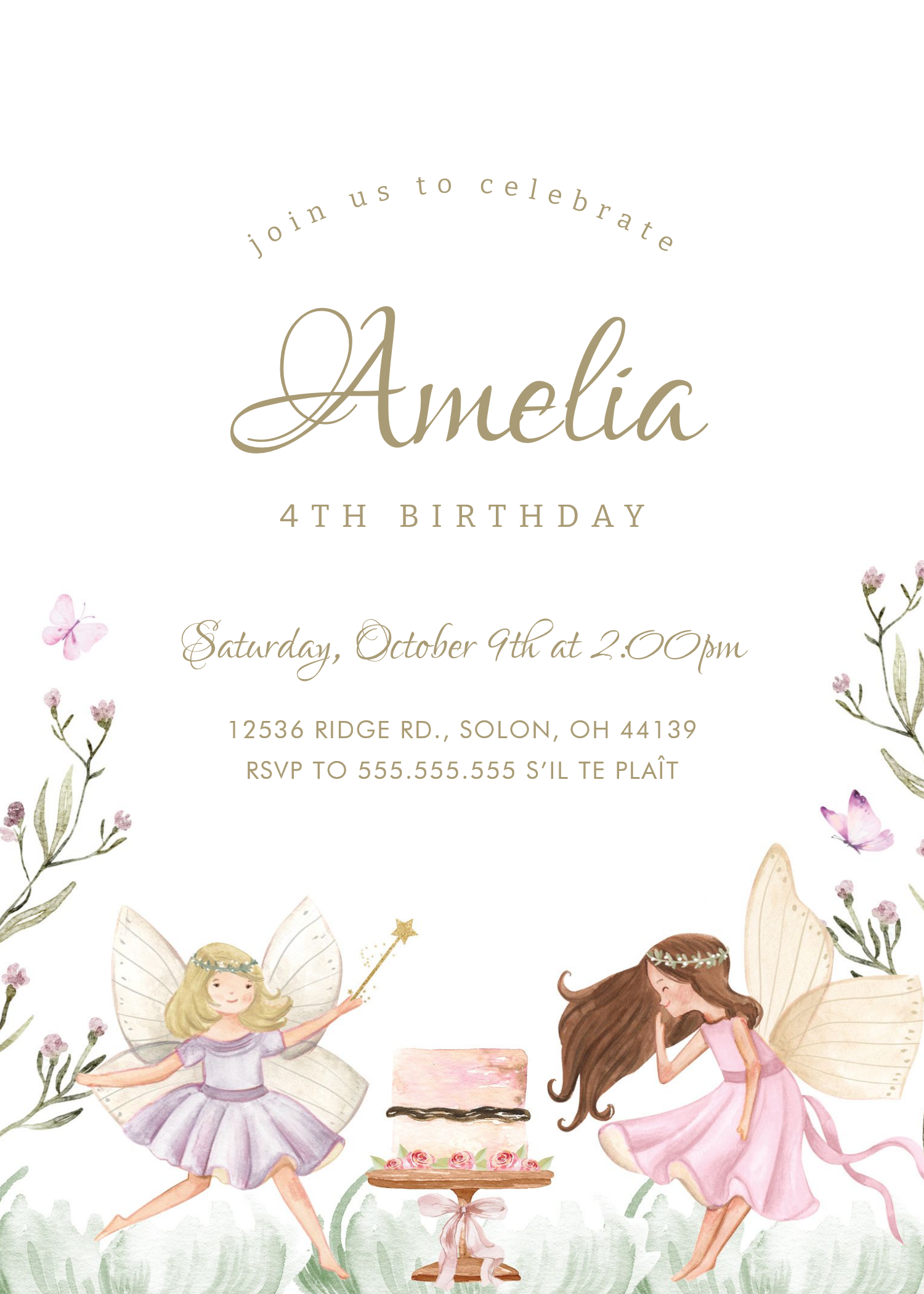 Fairy Garden Girl Birthday Party Invitation - Image 5